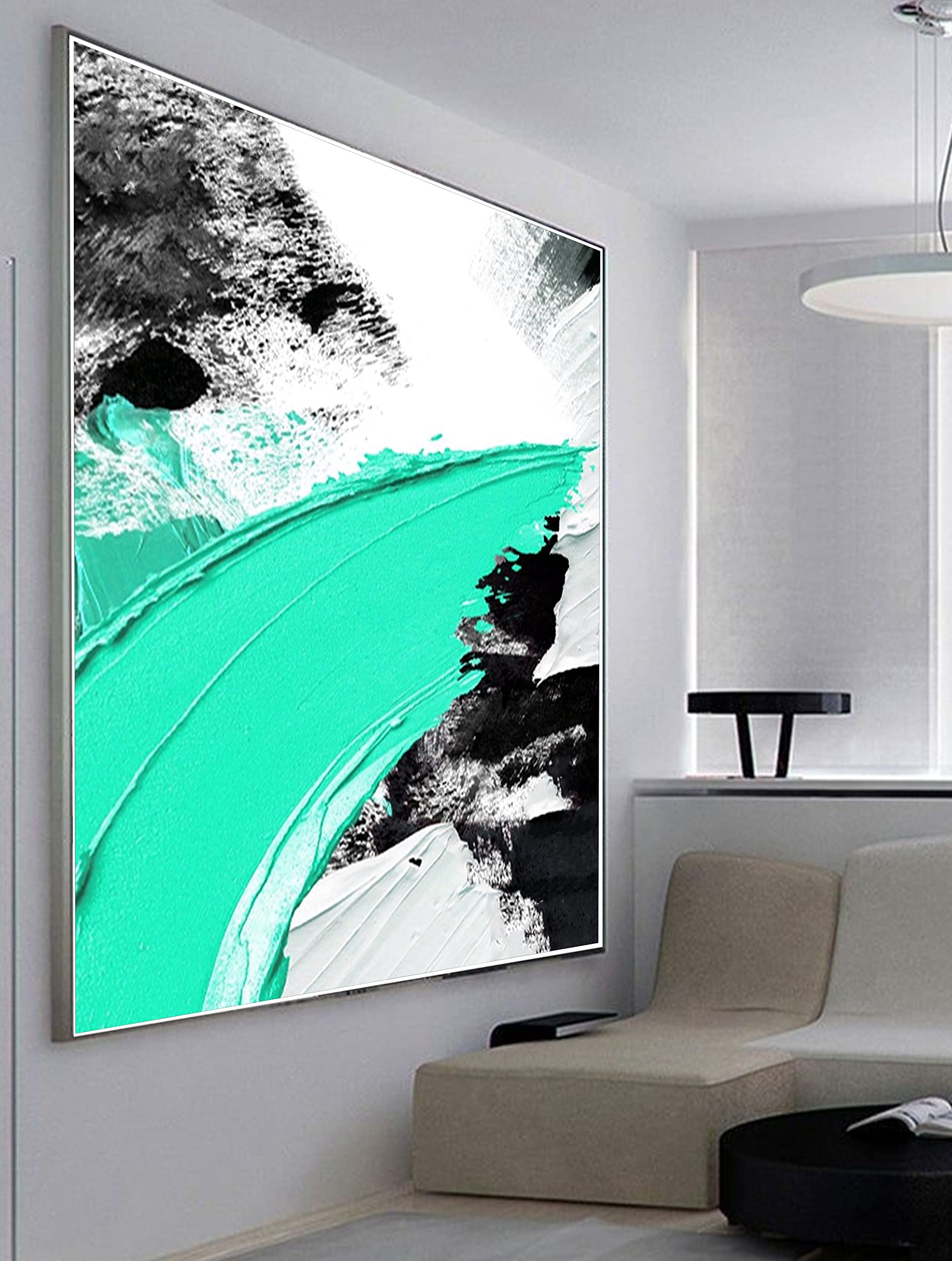 Large Abstract Oil Painting on Canvas - Original Textured Boho Wall Art in Purple | Modern Acrylic Painting for Living Room & Spiritual Home Decor | 40x40 Inches | Perfect for Bohemian Style Interiors & Meditation Spaces