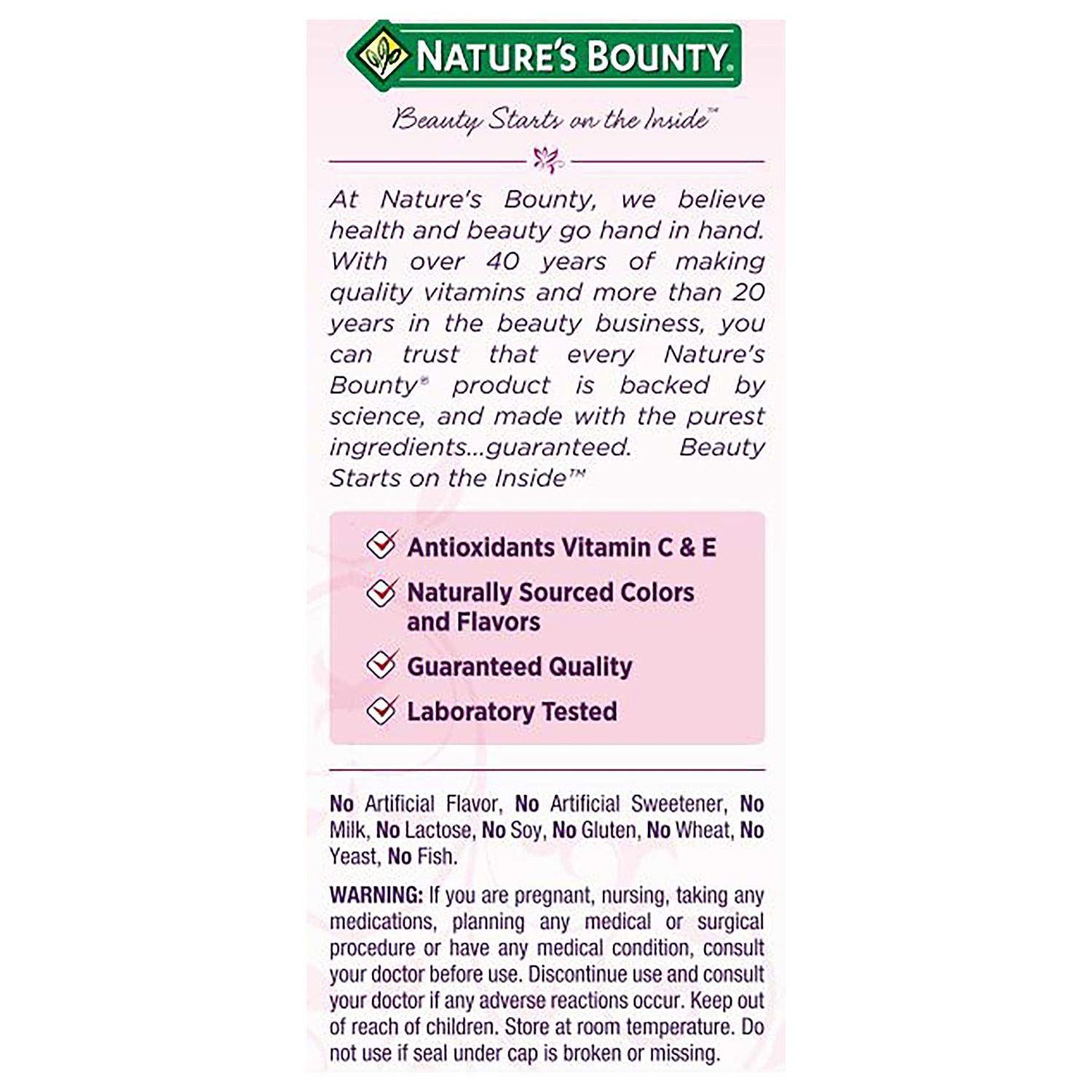 Nature's Bounty Hair, Skin & Nails Gummy Vitamins - 230 Count (2 Pack) | Biotin, Collagen & Vitamin C Supplement for Healthy Hair Growth, Glowing Skin & Strong Nails | Perfect for Daily Beauty Routine & On-the-Go Wellness