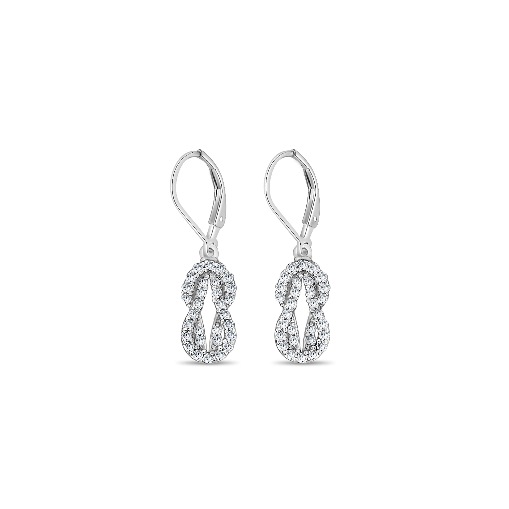 Love Knot Diamond Drop Earrings 0.65cttw - Elegant Dangling Jewelry for Weddings, Anniversaries & Special Occasions