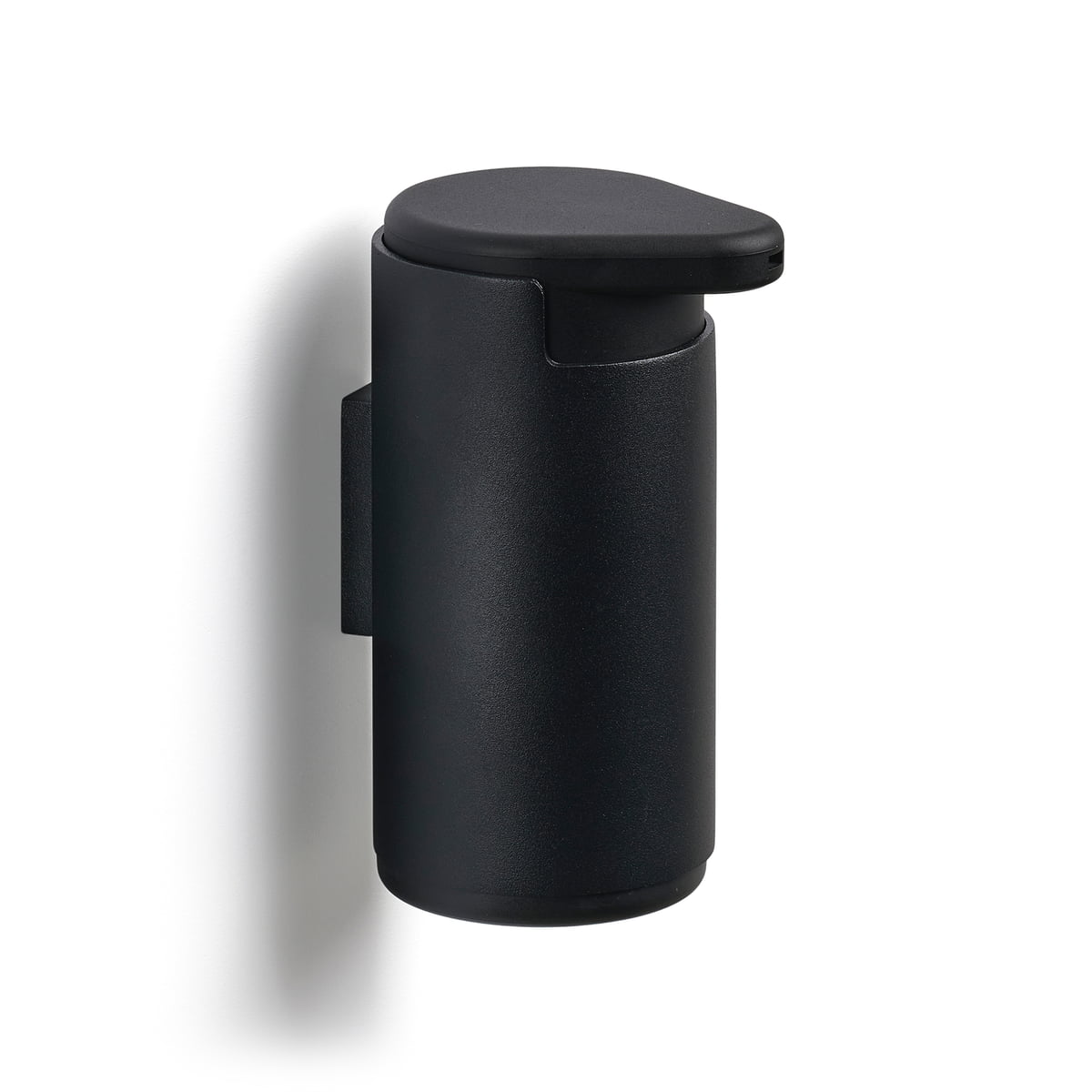 Premium ZONE DENMARK Wall-Mounted Rim Soap Dispenser - 9cm Diameter x 14cm Height, Matte Black - Perfect for Bathroom, Kitchen & Commercial Spaces