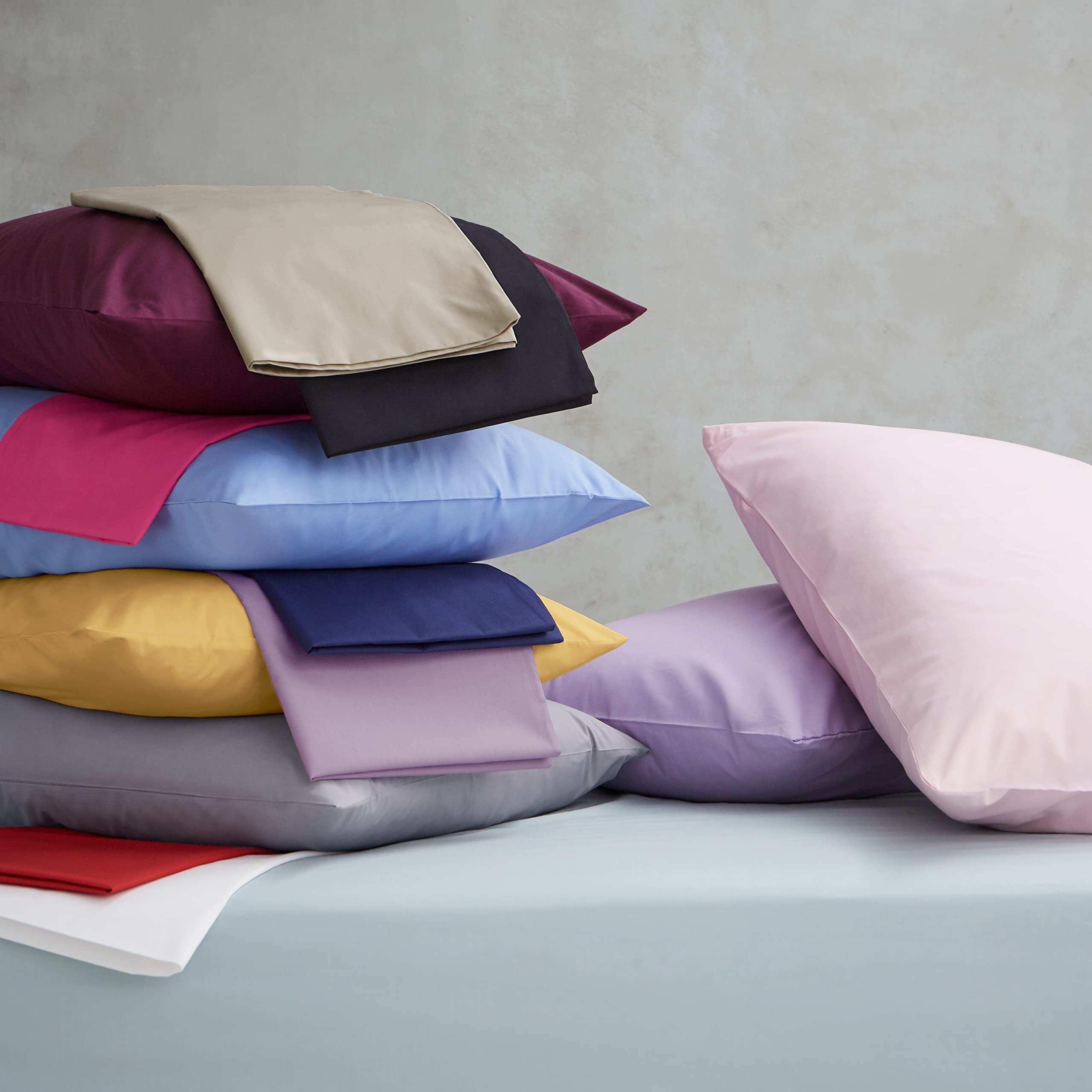 Catherine Lansfield Easy Iron Percale Pillowcases - Standard Size 50x75cm (Pack of 2) with Envelope Closure in Ochre | Premium Bedding for Hotels, Guest Rooms & Home Decor