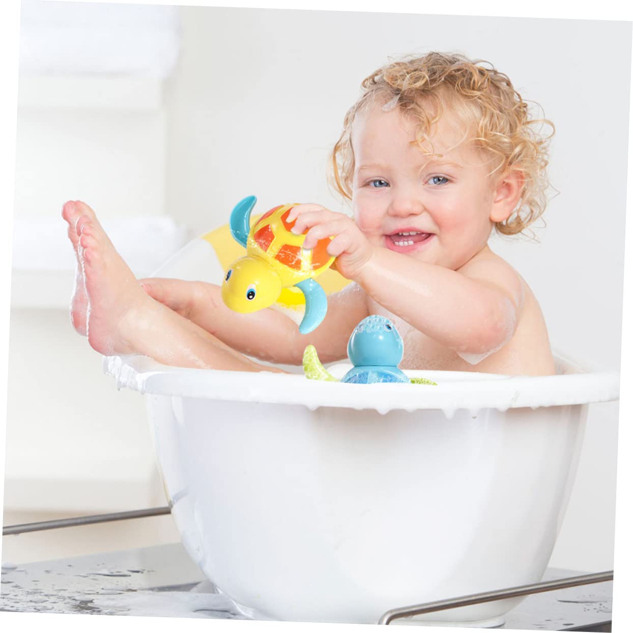 9 Pcs Wind-Up Animal Bath Toys - Cute Rubber Duck & Sea Creatures for Bubble Bath, Pool & Baby Shower Gifts - Fun Bathtime Play Set for Toddlers & Kids