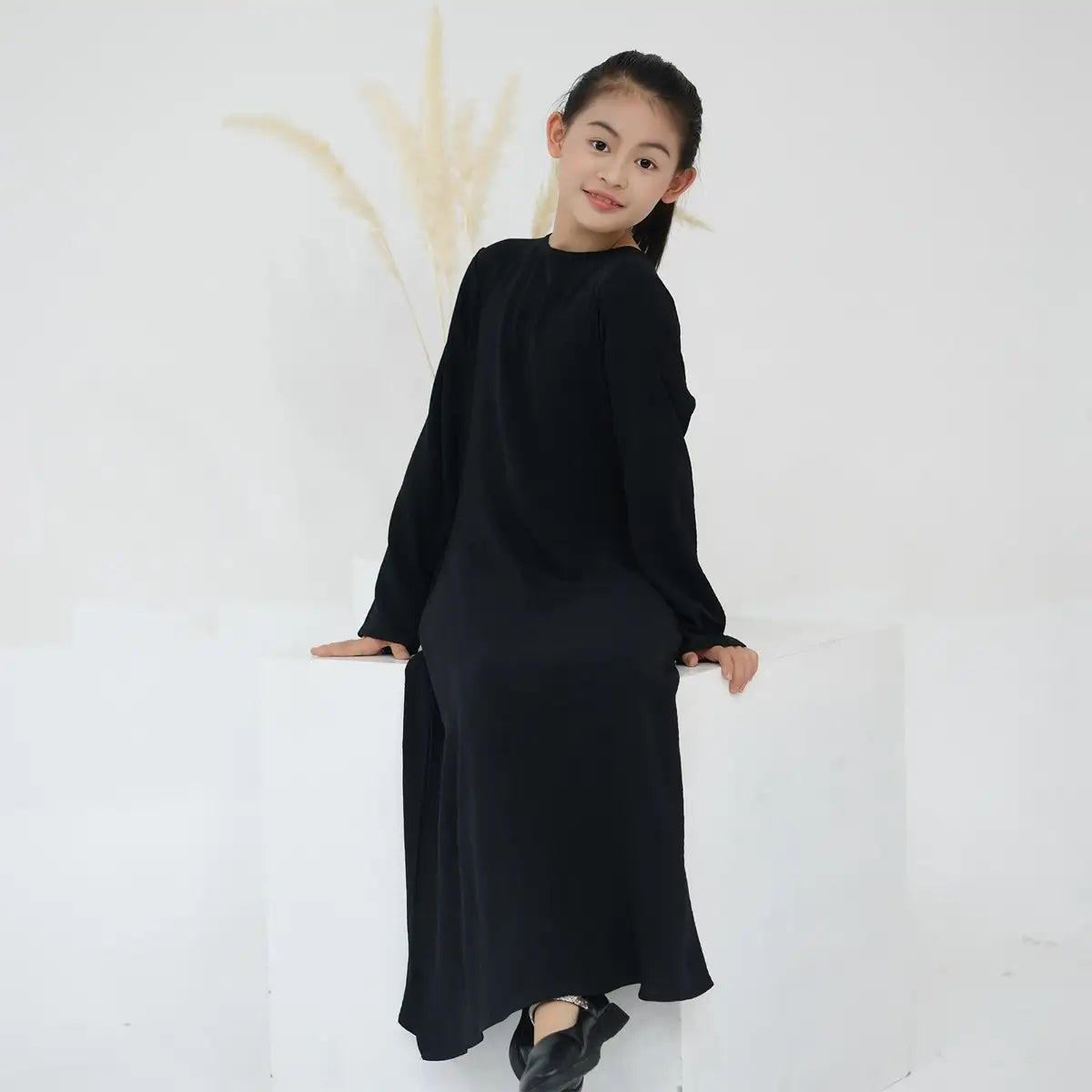 Middle Eastern Arab Girls' Abaya Inner Dress - Modest Underdress for Kids - Perfect for School, Prayer & Special Occasions
