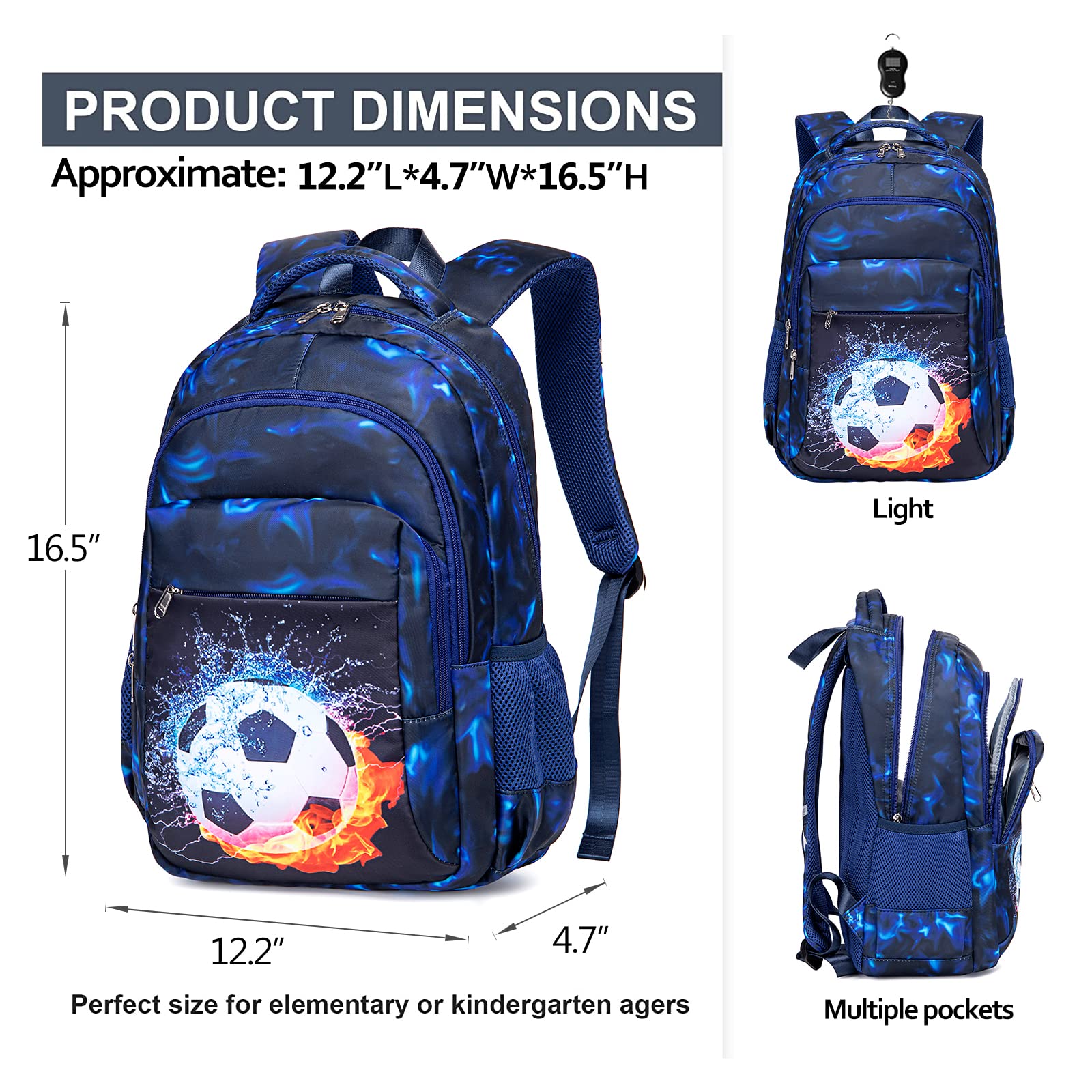 LEDAOU Kids School Backpack with Lunch Box - Waterproof Bookbag for Boys & Girls, Preschool Kindergarten Toddler Backpack - Perfect for School, Travel & Outdoor Activities