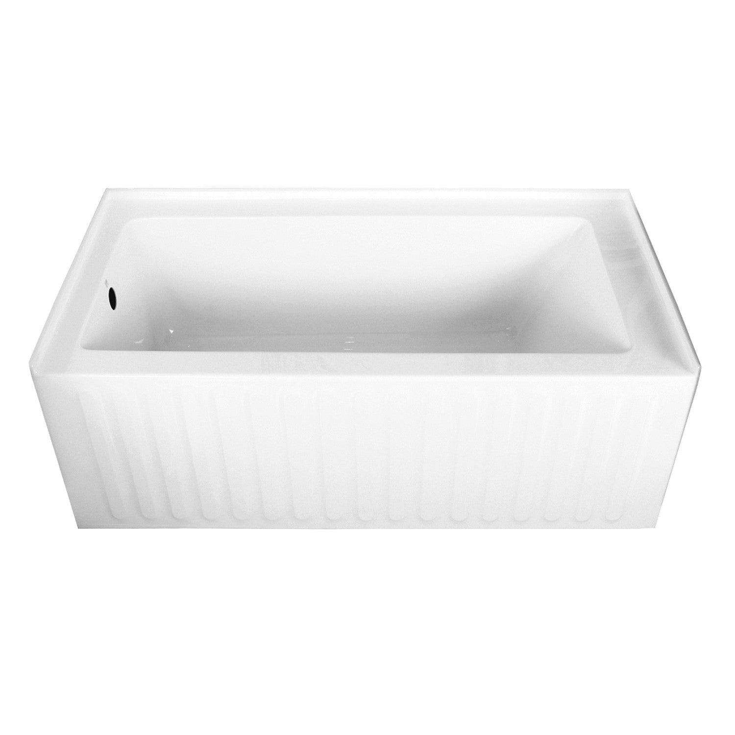 Aqua Eden VTDE603121L 60 Inch Acrylic Rectangular 3-Wall Alcove Bathtub - Left Drain Hole, Glossy White - Perfect for Modern Bathrooms & Spa-Like Retreats
