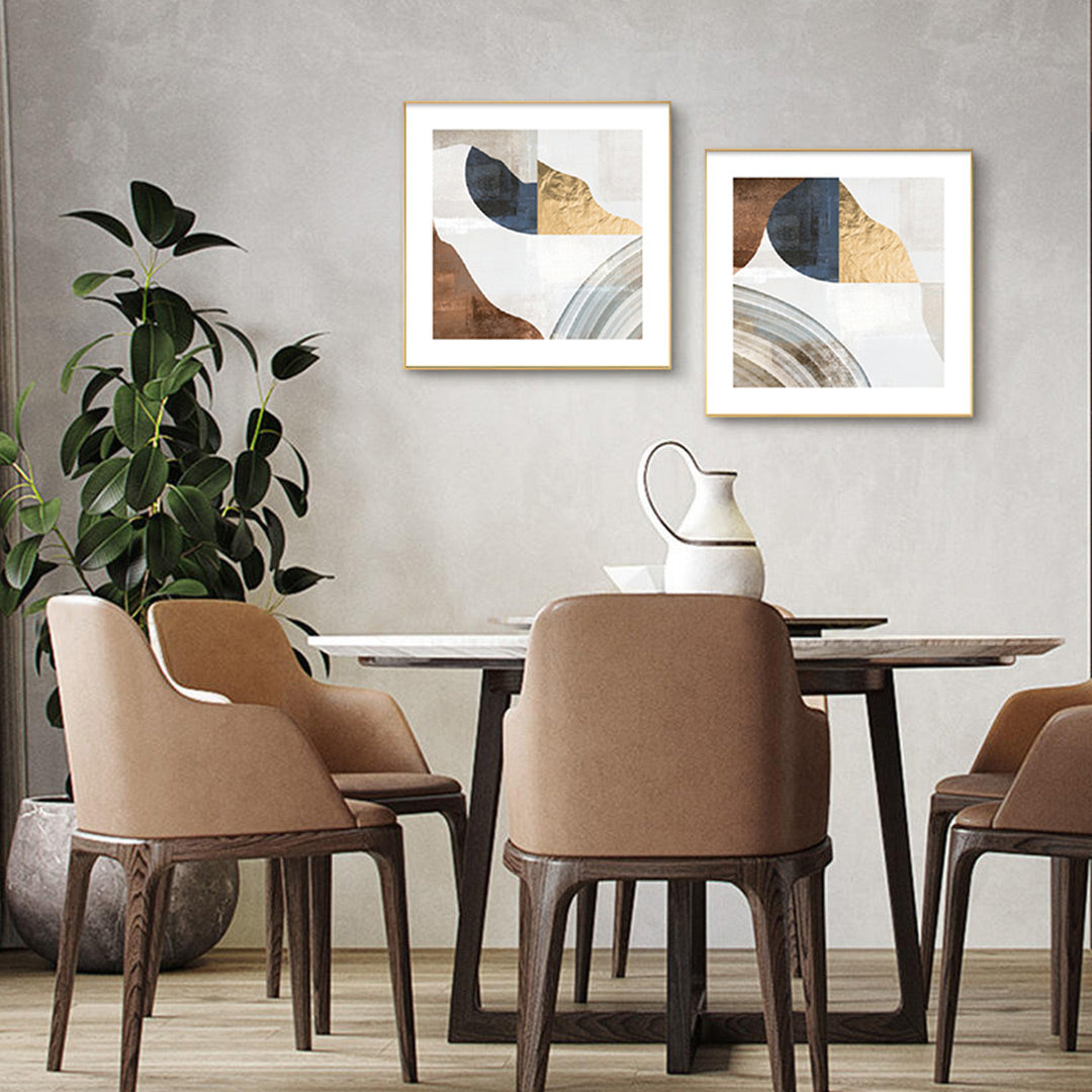 WA 03 Wall Art Set of 2 - 39x39 Inches Modern Canvas Paintings for Living Room, Bedroom & Office Decor