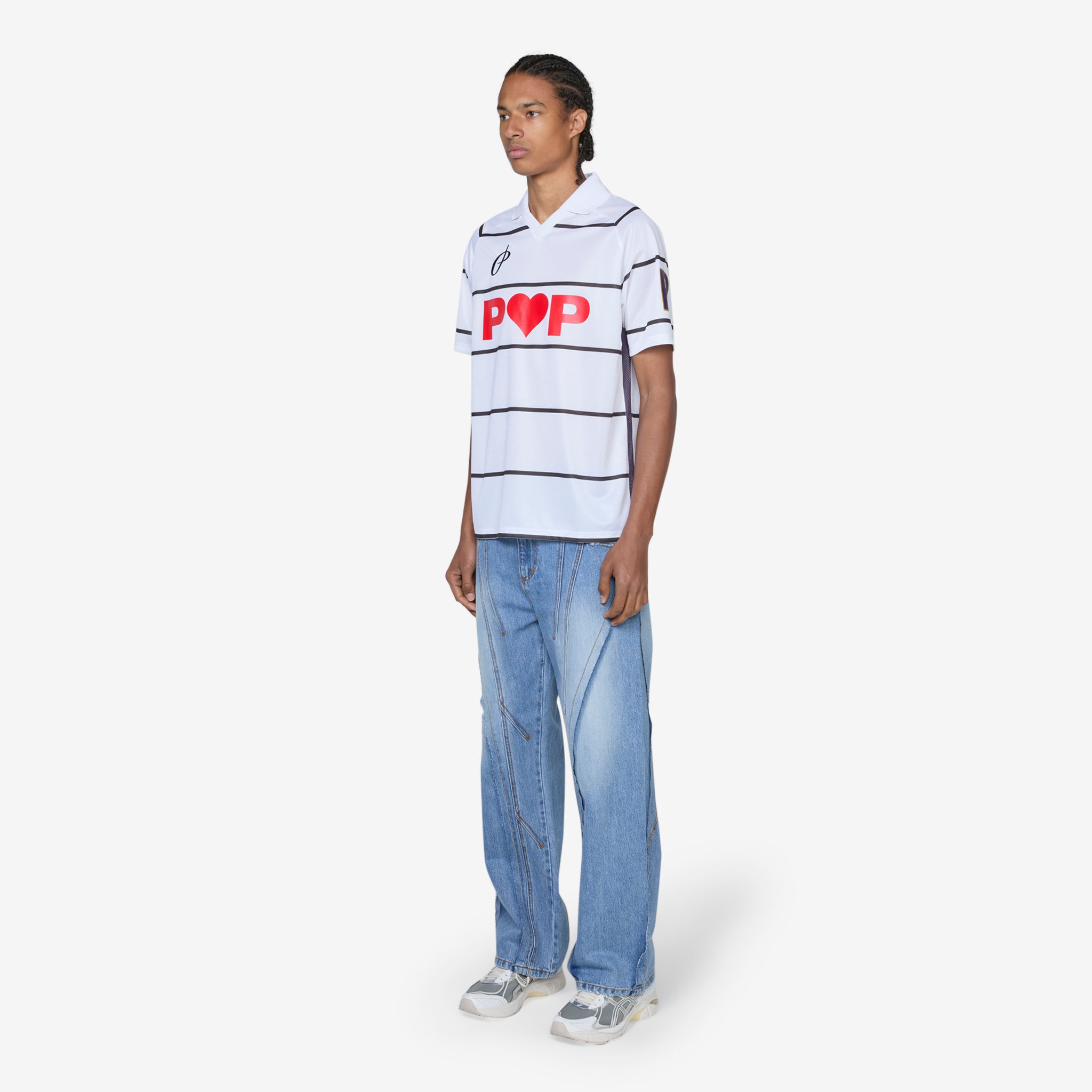 Men's Striped Sportif Shirt - White Casual Button Down Shirt for Golf, Tennis & Outdoor Activities | Breathable Comfort Fit Short Sleeve Top