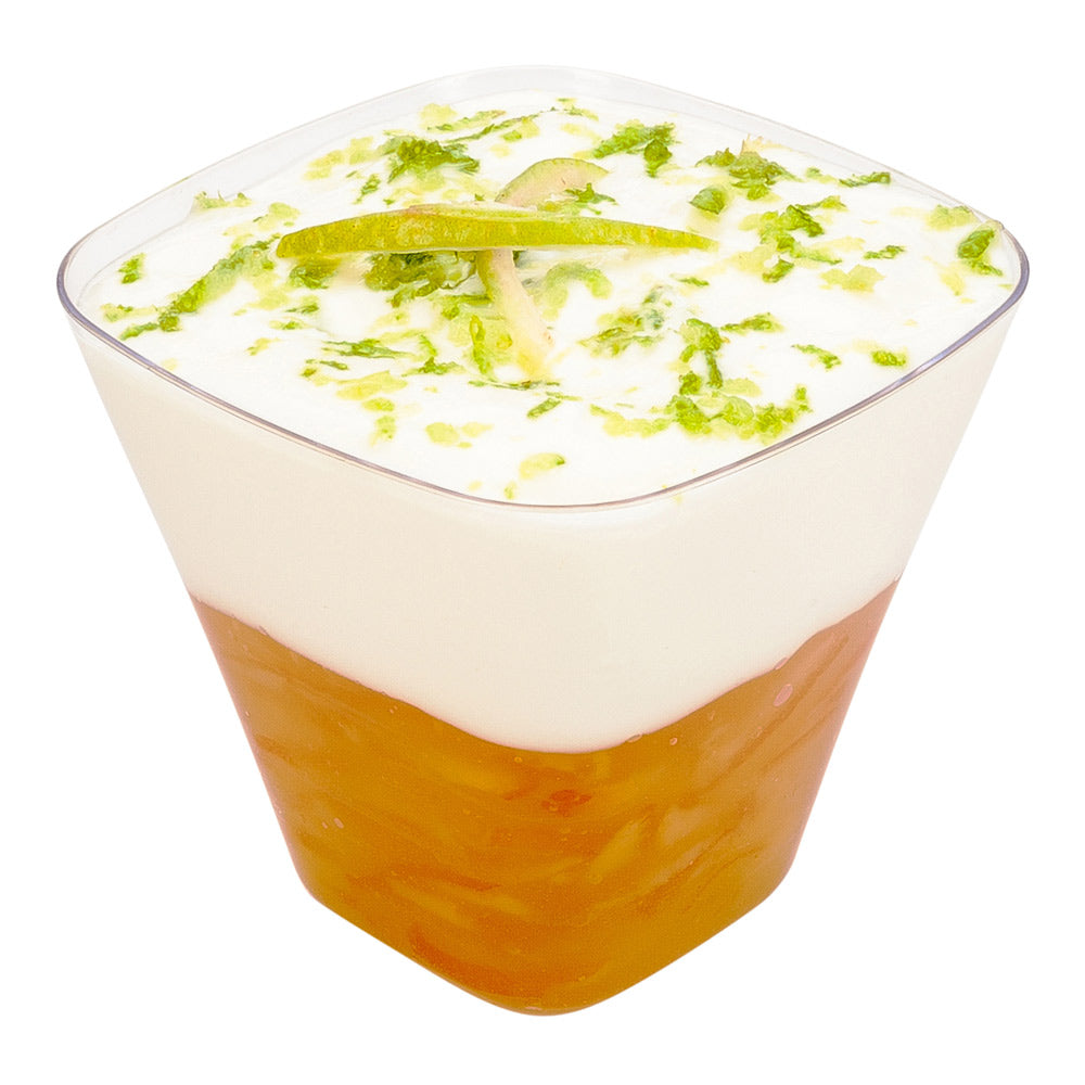 4 oz Square Clear Plastic Tasting Cups - 2.5