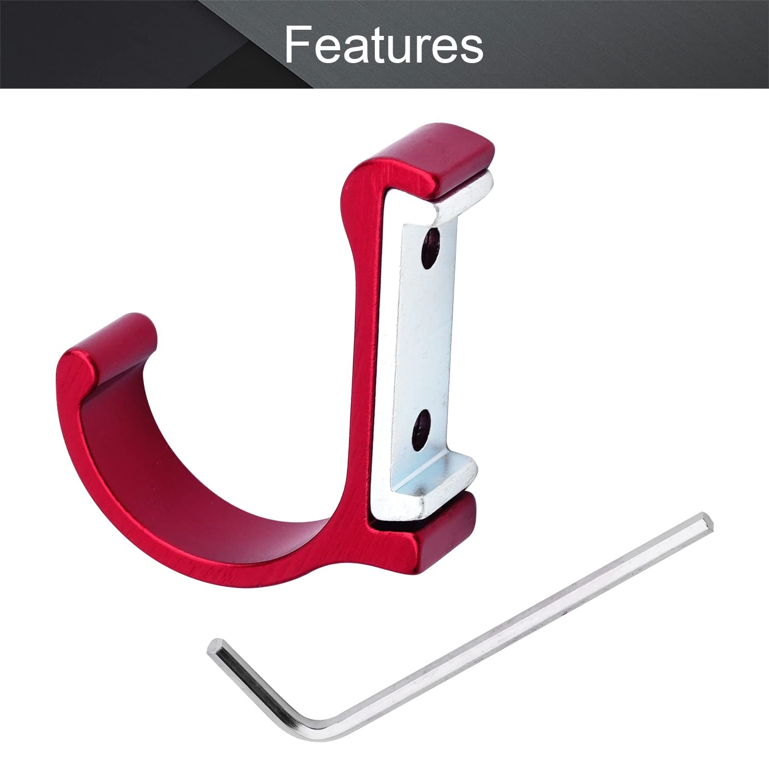 Wall Mounted Hook - Aluminum Alloy Coat Hooks 5Pcs for Bathroom, Robe & Keys