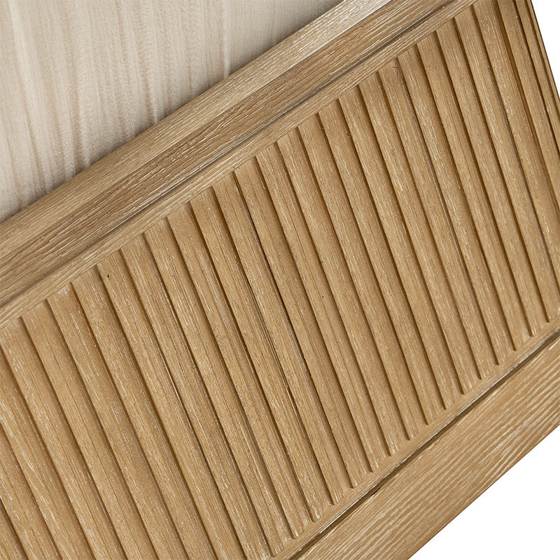 Modern Fluted Solid Wood Bed with Oak Texture – Elegant & Durable Bedroom Furniture for Home Decor | Perfect for Master Bedroom, Guest Room & Apartment