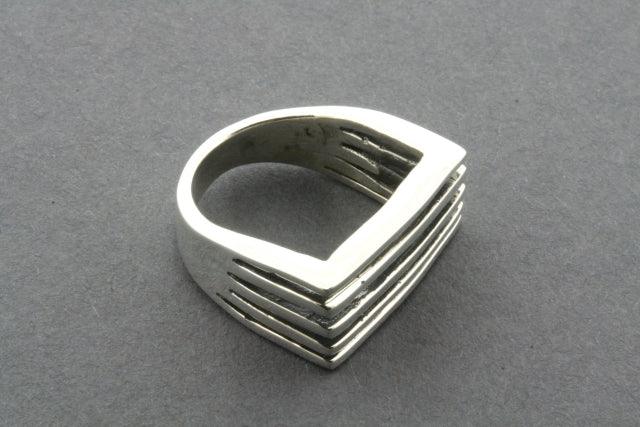 5 Section Sterling Silver Signet Ring for Men & Women - Personalized Engraved Initials - Classic Vintage Style Jewelry Gift for Wedding, Anniversary & Special Occasions