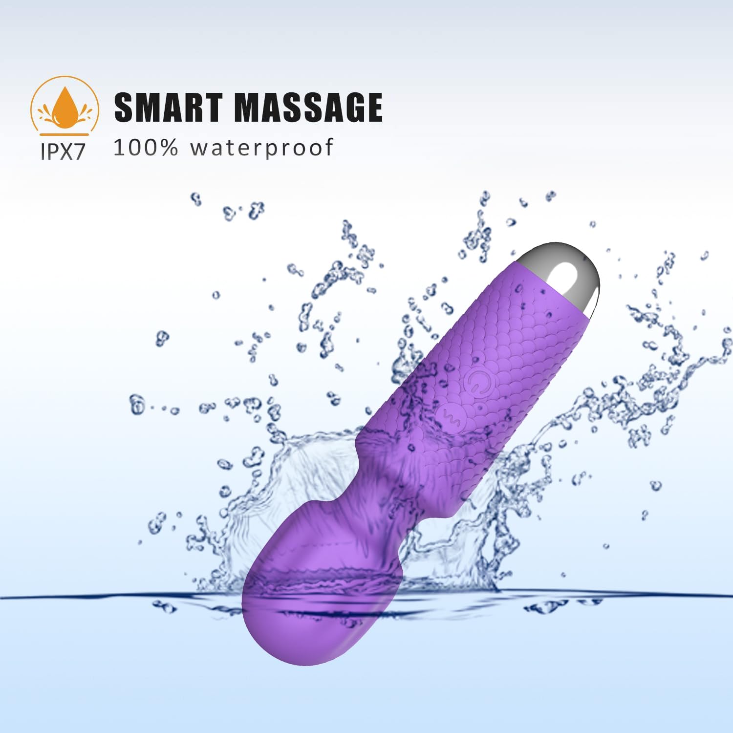 Premium Handheld Back Massager with Continuous Vibration - Quiet & Waterproof Muscle Relief Wand for Neck, Back Pain & Tension - Portable 4.88x1.29in Purple Massage Device - Perfect for Home, Office & Travel Relaxation