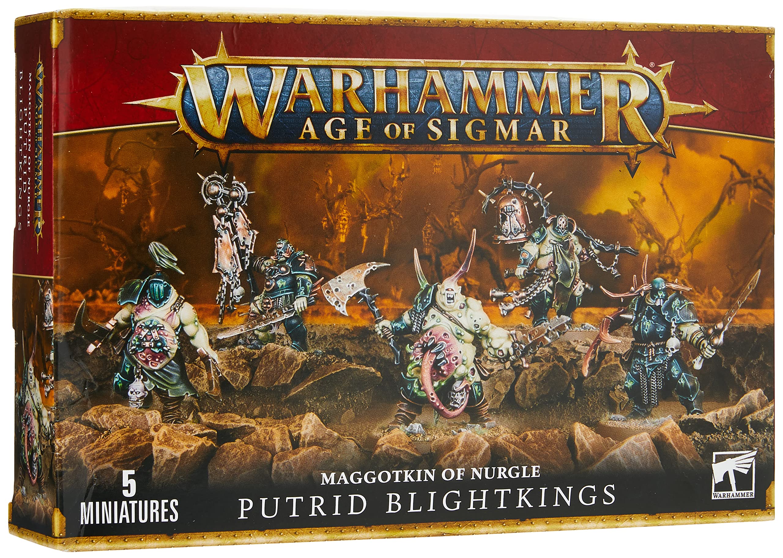 Games Workshop 99120201041 Nurgle Rotbringers Putrid Blightkings - Warhammer Age of Sigmar Tabletop Miniature Set for Wargaming & Collectors - Perfect for Battle Scenes & Painting Projects