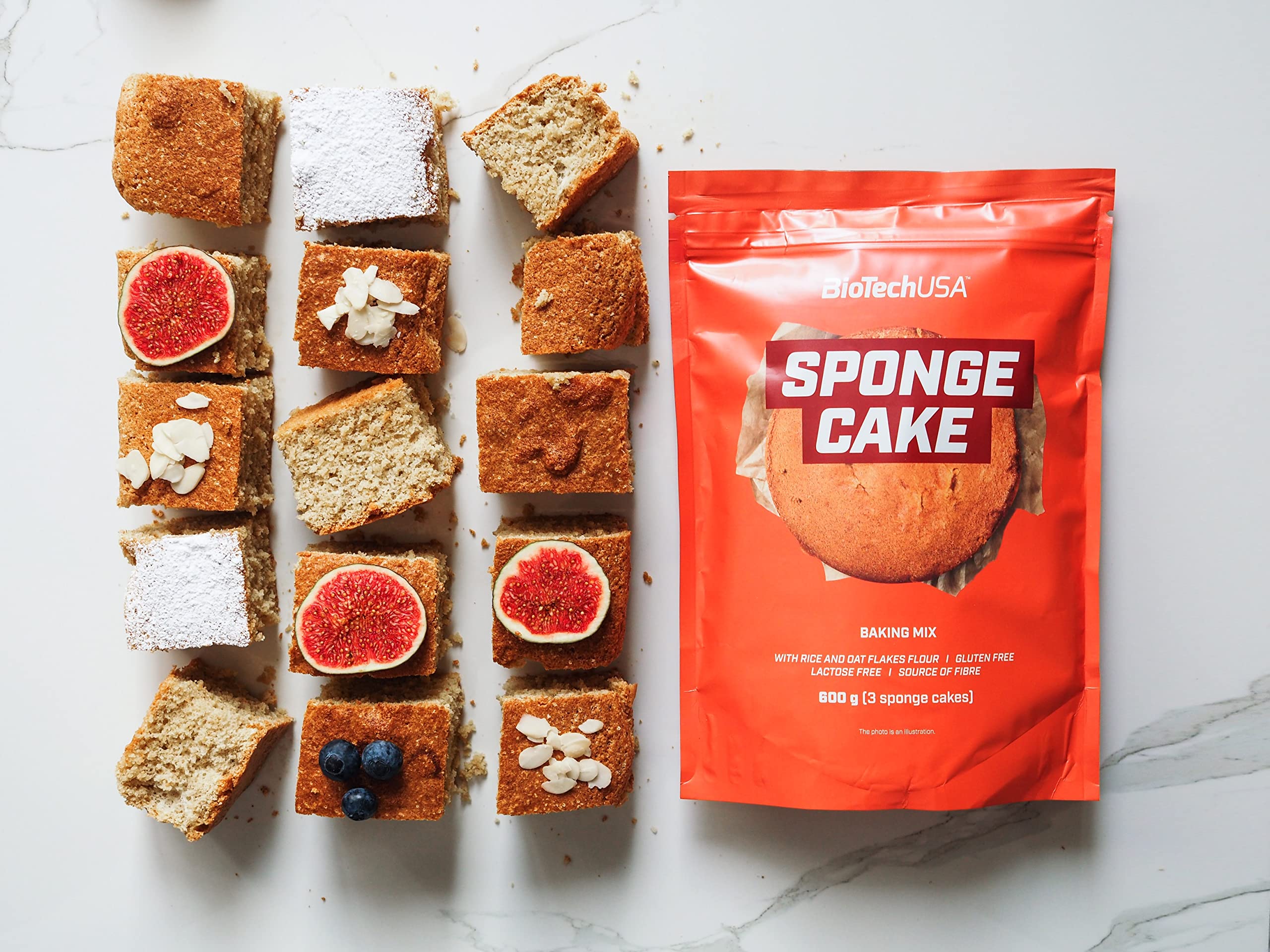 BioTechUSA Sponge Cake Baking Mix 600g - Easy Homemade Cake Mix for Delicious Desserts | Perfect for Birthdays, Parties & Family Gatherings