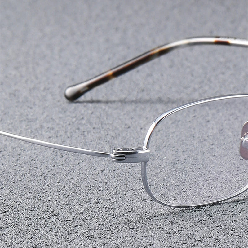 Stylish Black Titanium Oval Full Rim Eyeglasses for Women - Lightweight & Durable Frame (GS503) - Perfect for Office, Reading & Everyday Wear