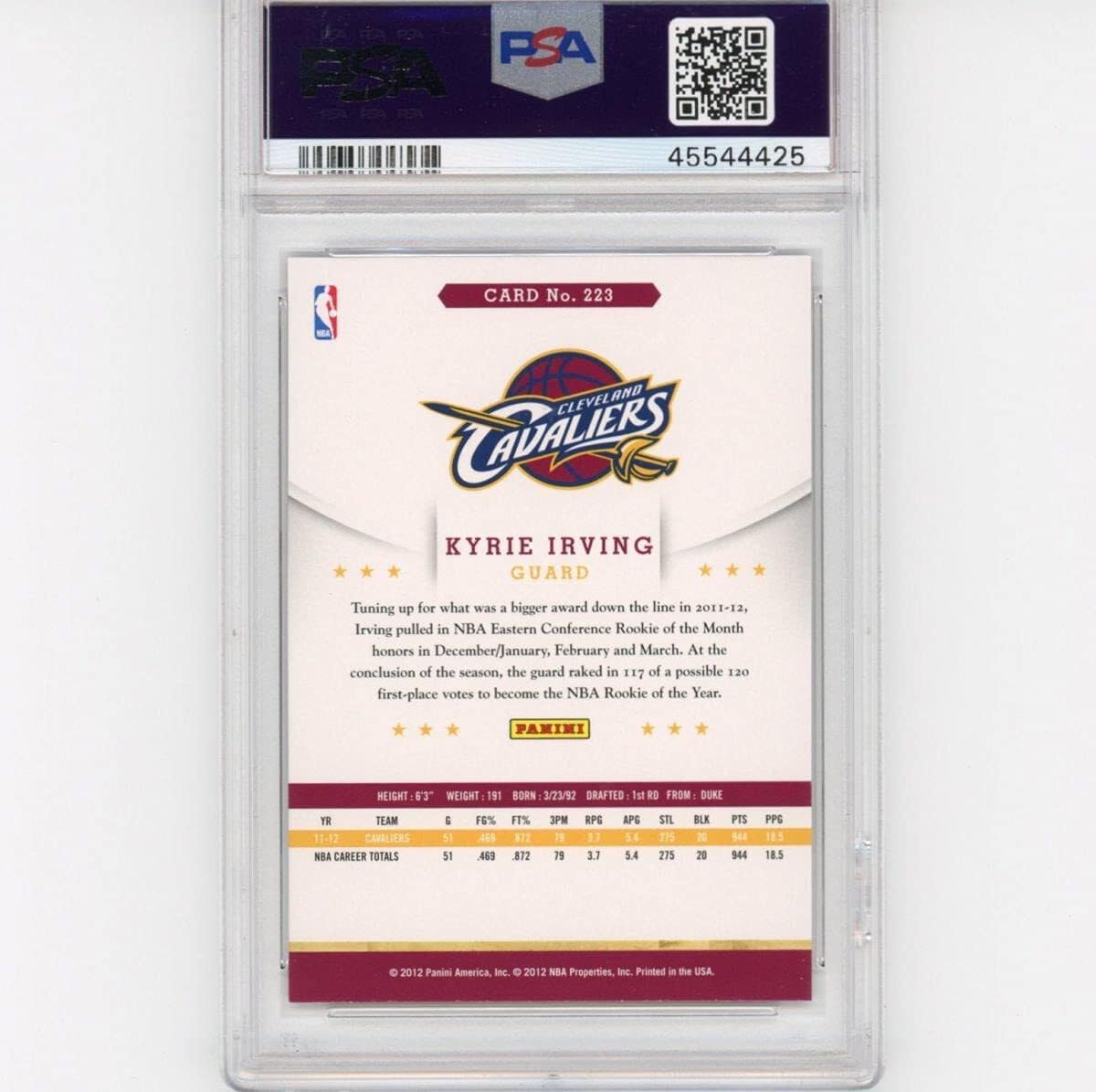2012-13 Panini Hoops Kyrie Irving #223 Rookie RC Basketball Card PSA 10 Gem Mint - Perfect for Collectors, Investment & NBA Memorabilia Displays