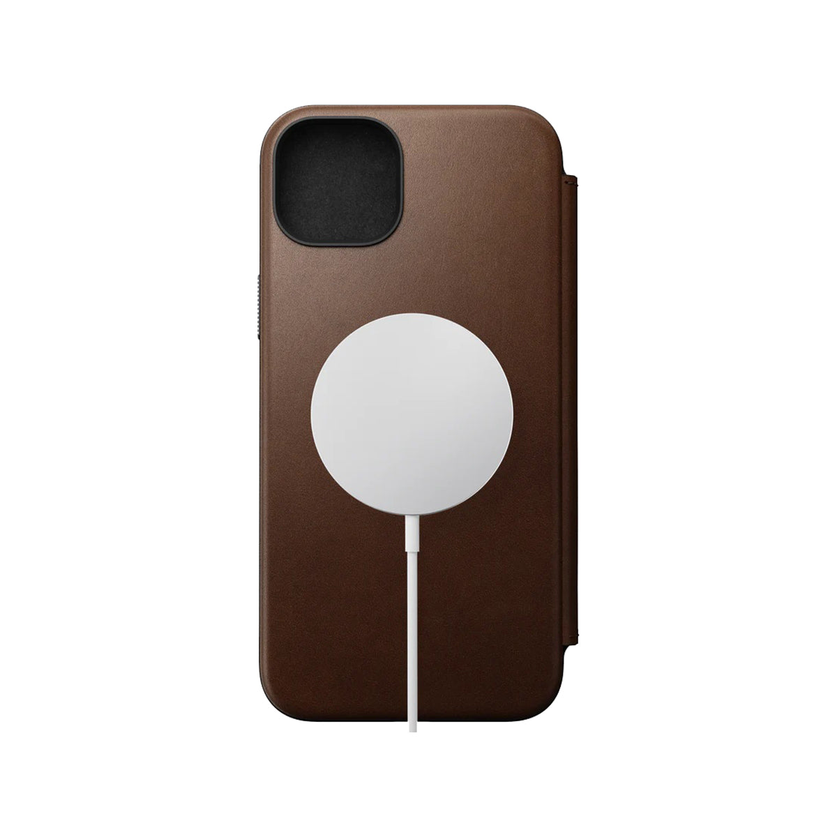 Premium Genuine Leather Folio Case for iPhone 15 Plus - Slim Protective Wallet Cover with Card Slots (Brown) | Perfect for Business Professionals & Everyday Use