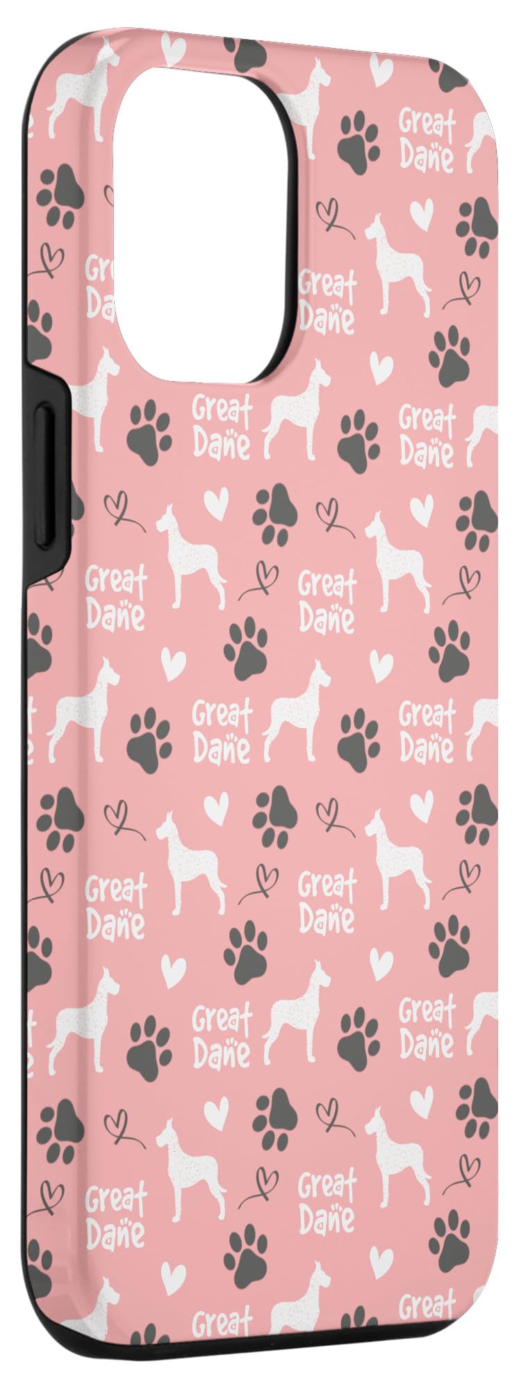 iPhone 12 Pro Max Case - Pink Floral Design for Women, Great Dane Lover Gift, Protective Phone Cover for Dog Moms | Perfect for Everyday Use, Work & Travel