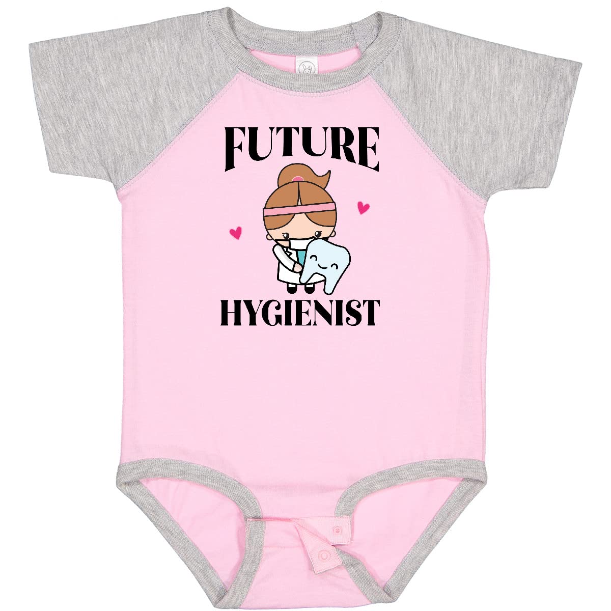 Inktastic Dental Hygienist Baby Girl Bodysuit - Cute Infant Onesie for Dental Professionals & Proud Parents - Perfect for Baby Showers, Work Events & Family Photos