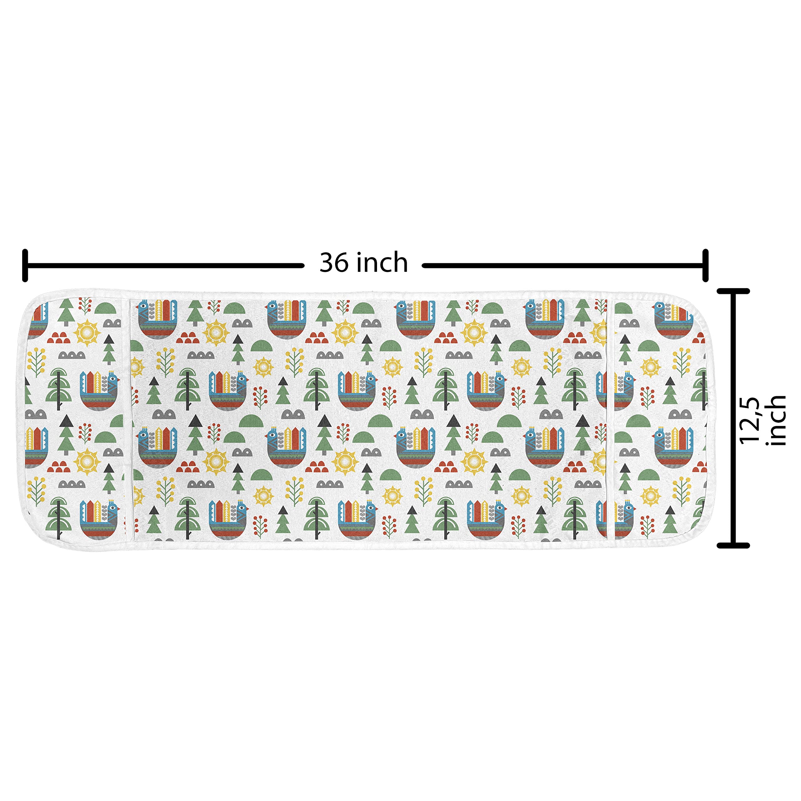 Ambesonne Pastel Chicken Cartoon Microwave Cover - Water Resistant Kitchen Organizer with Pockets, 36