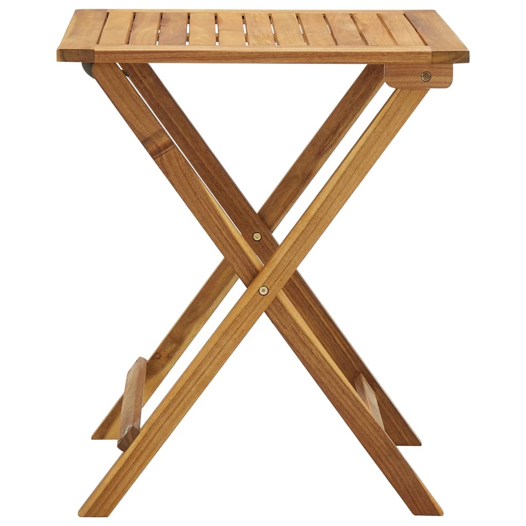 CHARMMA 3-Piece Folding Bistro Set with Cushions - Solid Acacia Wood Patio Furniture for Outdoor Dining, Garden, Balcony & Small Spaces