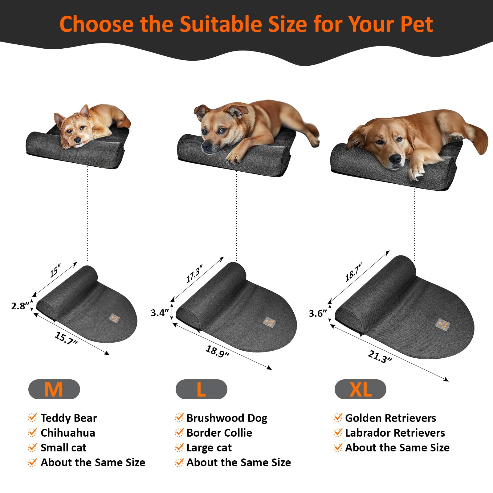 Washable Dog Neck Pillow for Medium Dogs - Cervical Support & Joint Relief for Better Sleep at Home/Travel