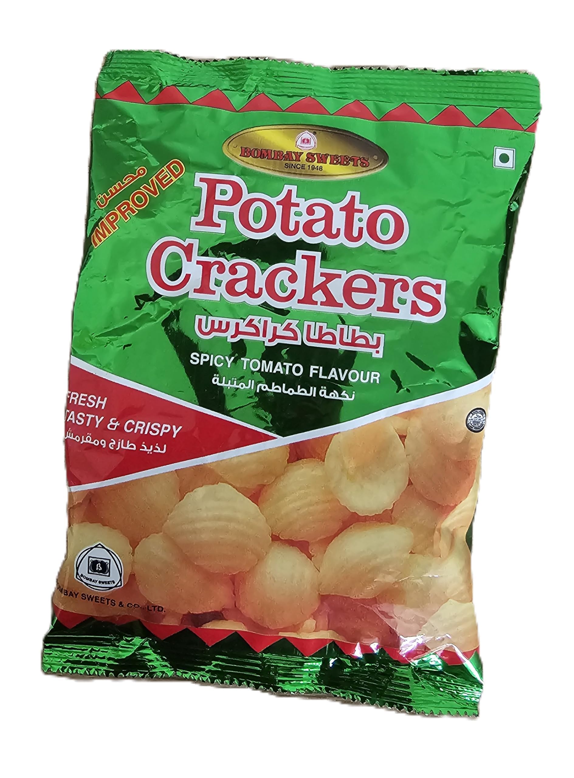 Bombay Sweets Potato Crackers - Pack of 10 | Crispy Indian Snacks | Perfect for Parties, Movie Nights & Office Snacking