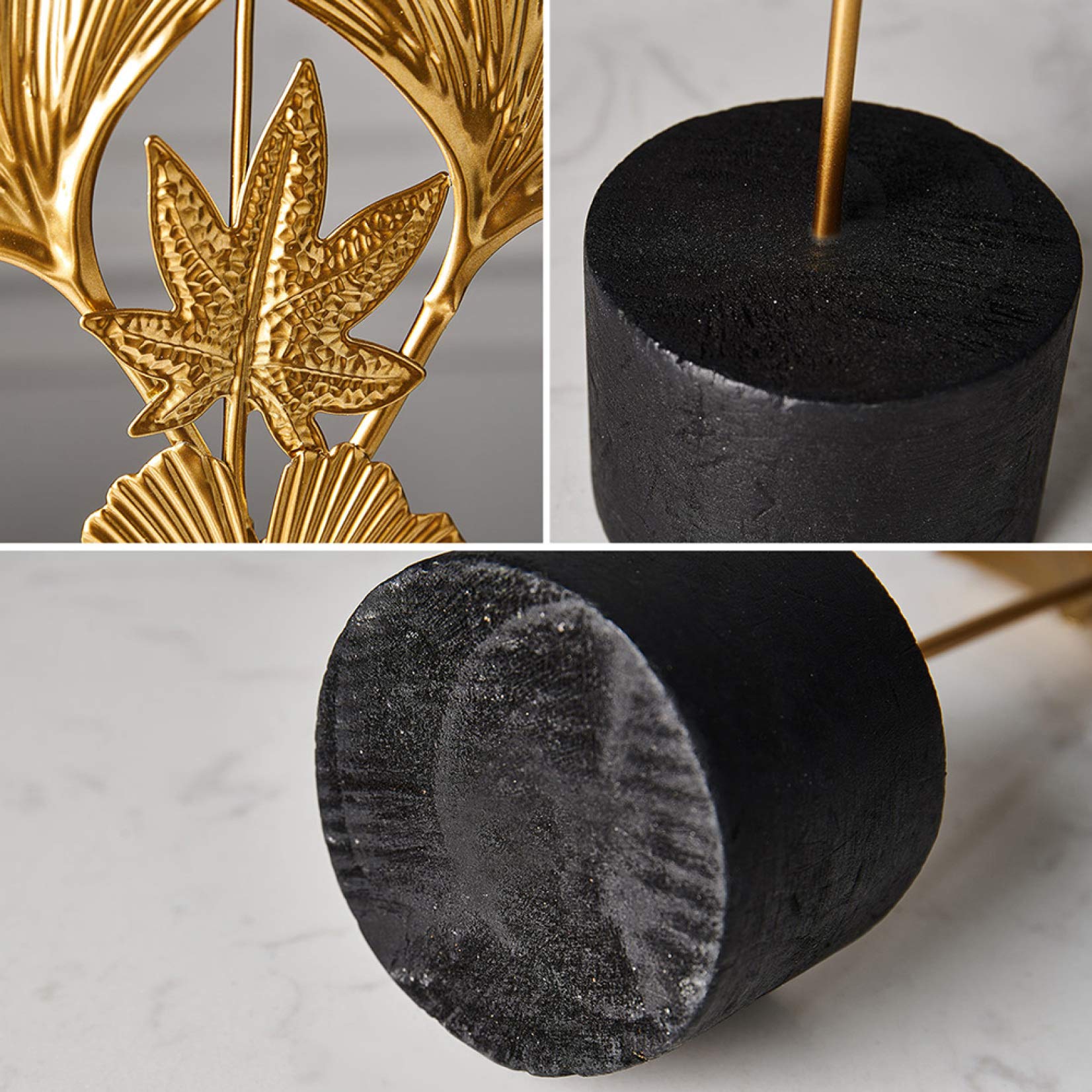 Nordic Style Metal Leaf Figurine Desk Decor - Creative Golden Leaf Ornament, Modern Flower Statue for Home & Office - Perfect Valentine's Day Gift, Housewarming Present & Shelf Decoration