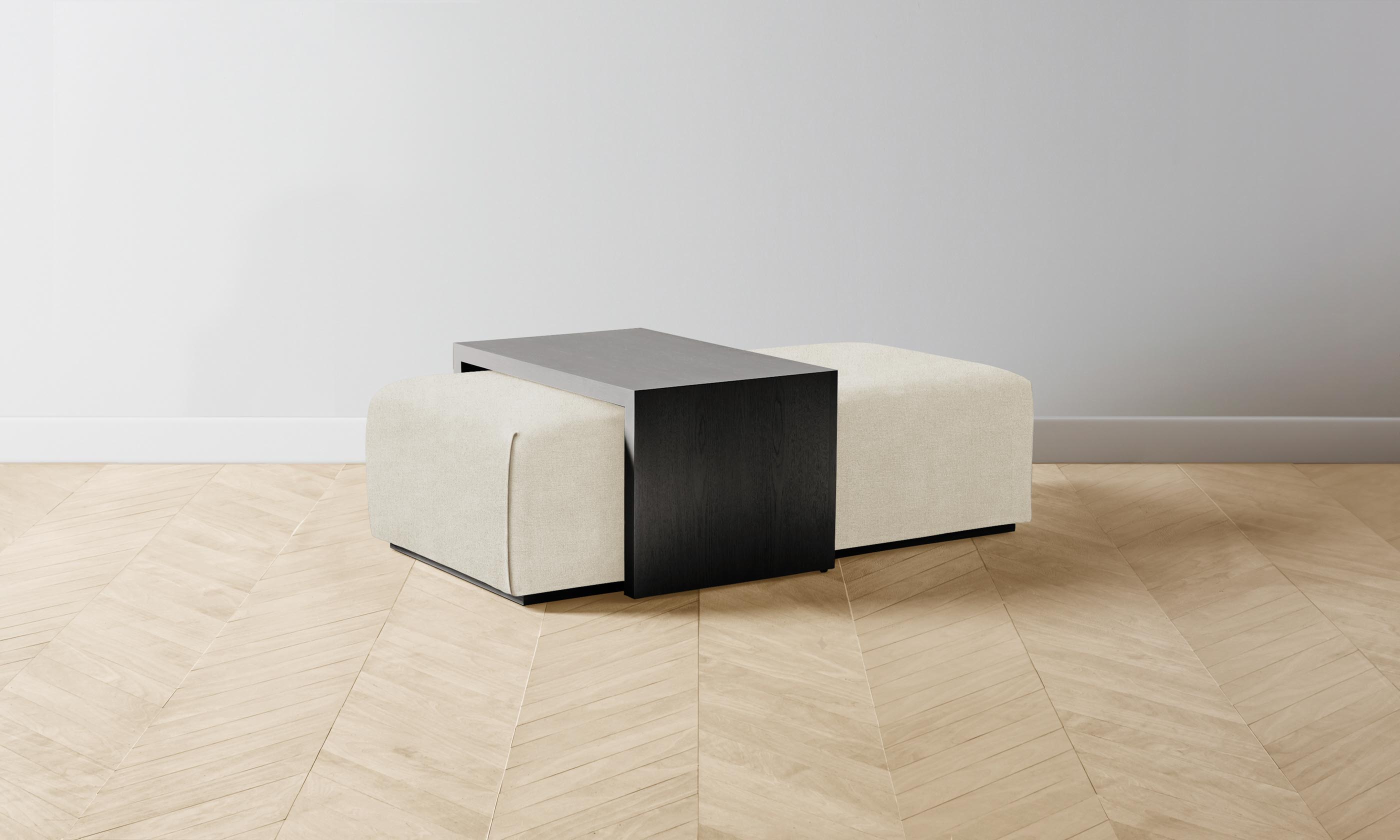 The Bowery Ottoman - Performance Mélange Weave Shell - Modern Living Room & Bedroom Accent Furniture for Home Decor