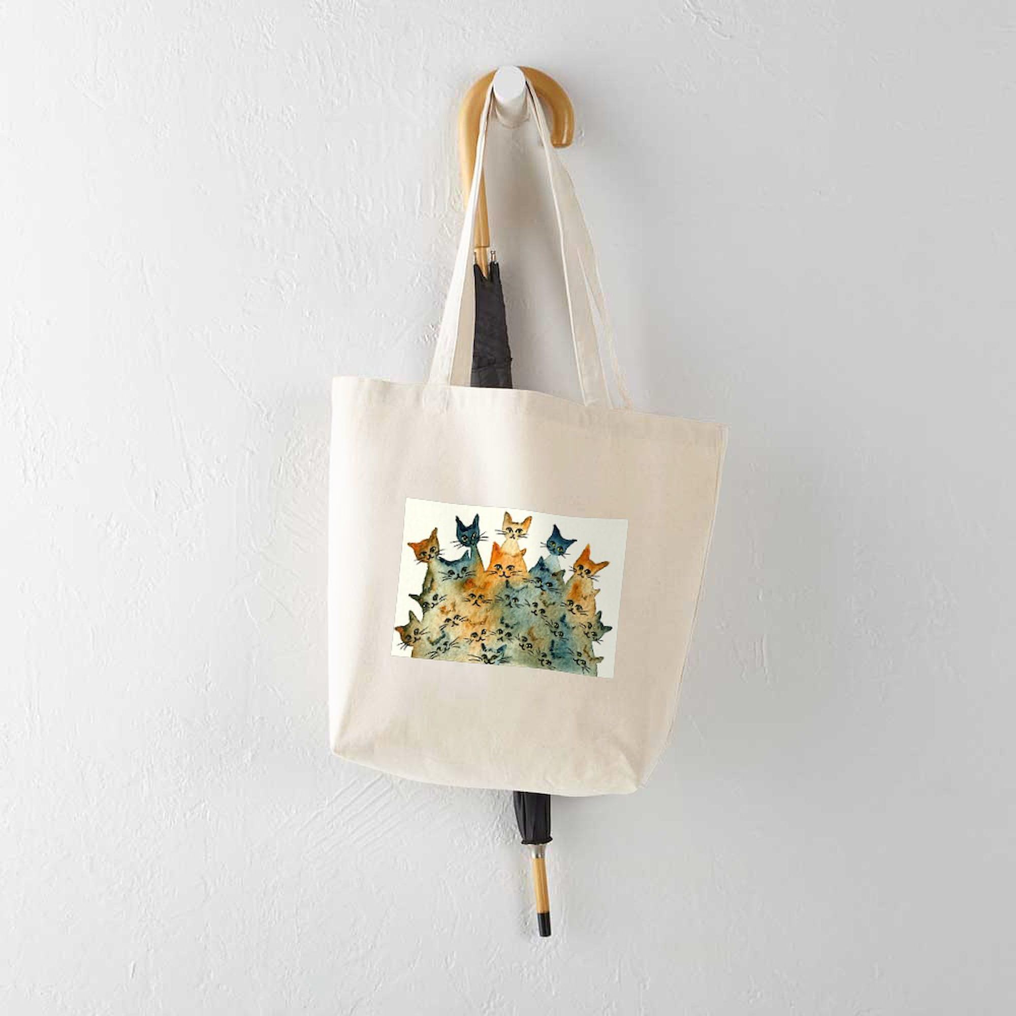 Charlottesville Stray Cats Canvas Tote Bag - Eco-Friendly Reusable Shopping Bag for Groceries, Beach & Everyday Use