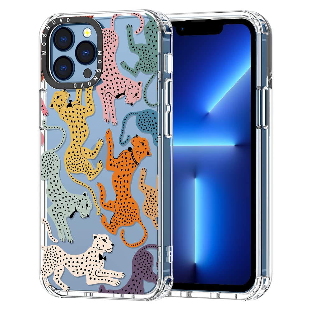MOSNOVO iPhone 13 Pro Max Case 6.7 Inch - Cute Cheetah Print Shockproof Clear TPU Bumper Cover for Women & Men | Compatible with iPhone 13 Pro Max | Perfect for Daily Use, Work & Outdoor Activities