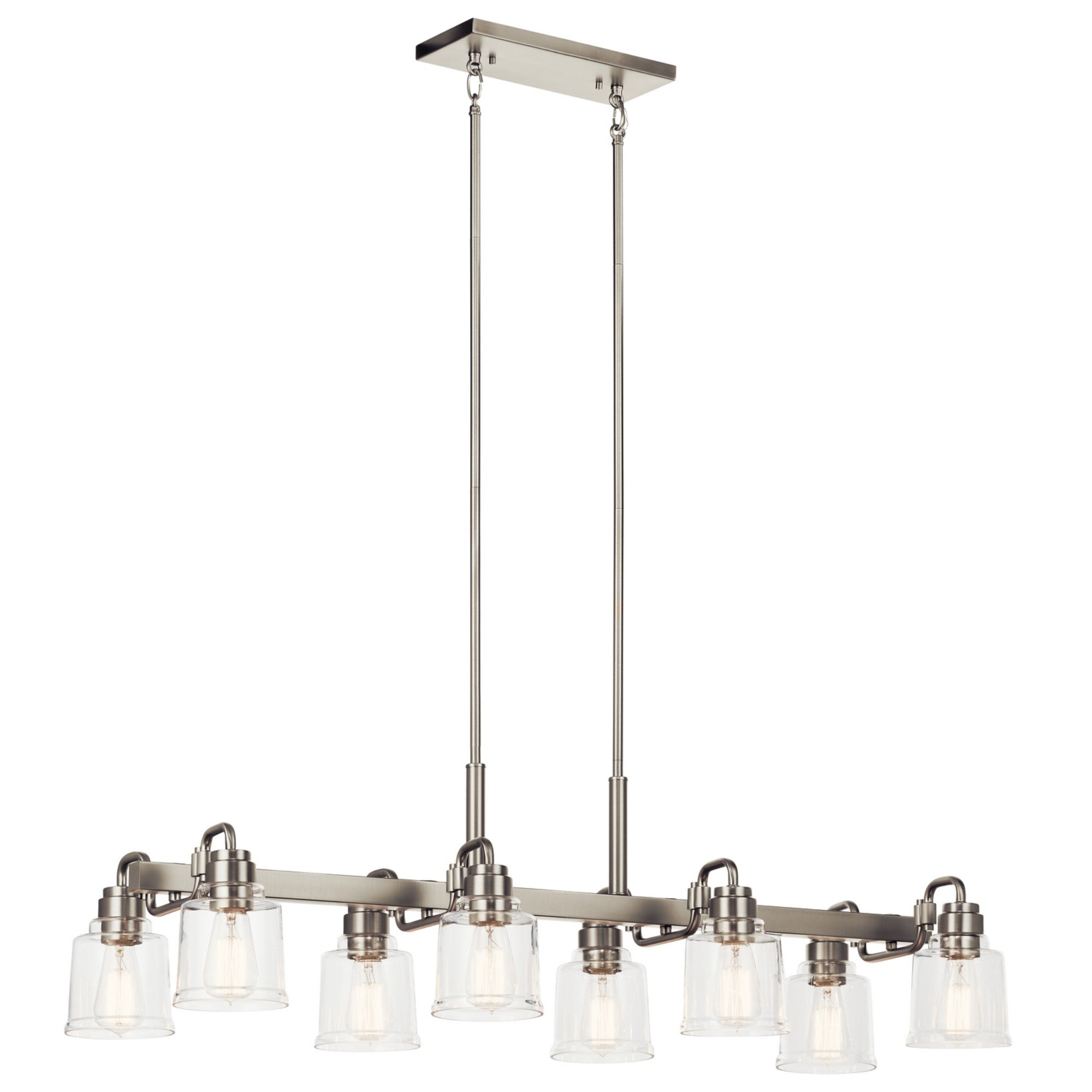 Aivian 42 Inch 8-Light Modern Chandelier in Brushed Nickel Finish - Elegant Dining Room Lighting for Home & Restaurant Decor