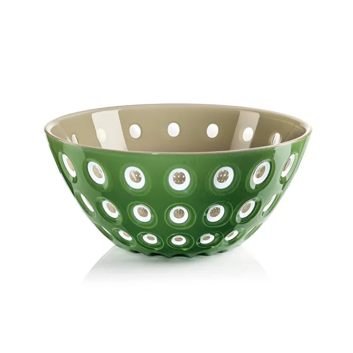 Guzzini Le Murrine 7.9-Inch Plastic Bowl - Green & White - Durable & Lightweight Serving Bowl for Salads, Snacks, and Party Dishes