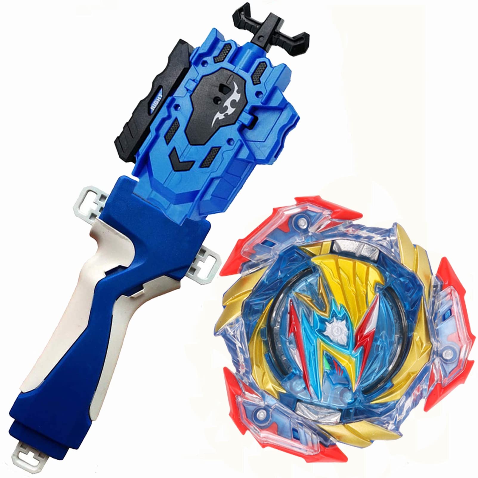 Metal Fusion Beyblade Burst Evolution Toy Set - Ultimate Valkyrie DB B-193 Booster with Left & Right Spin String Launcher Grip | Battling Top Game for Kids | Perfect for Competitive Play, Birthday Gifts & Collection