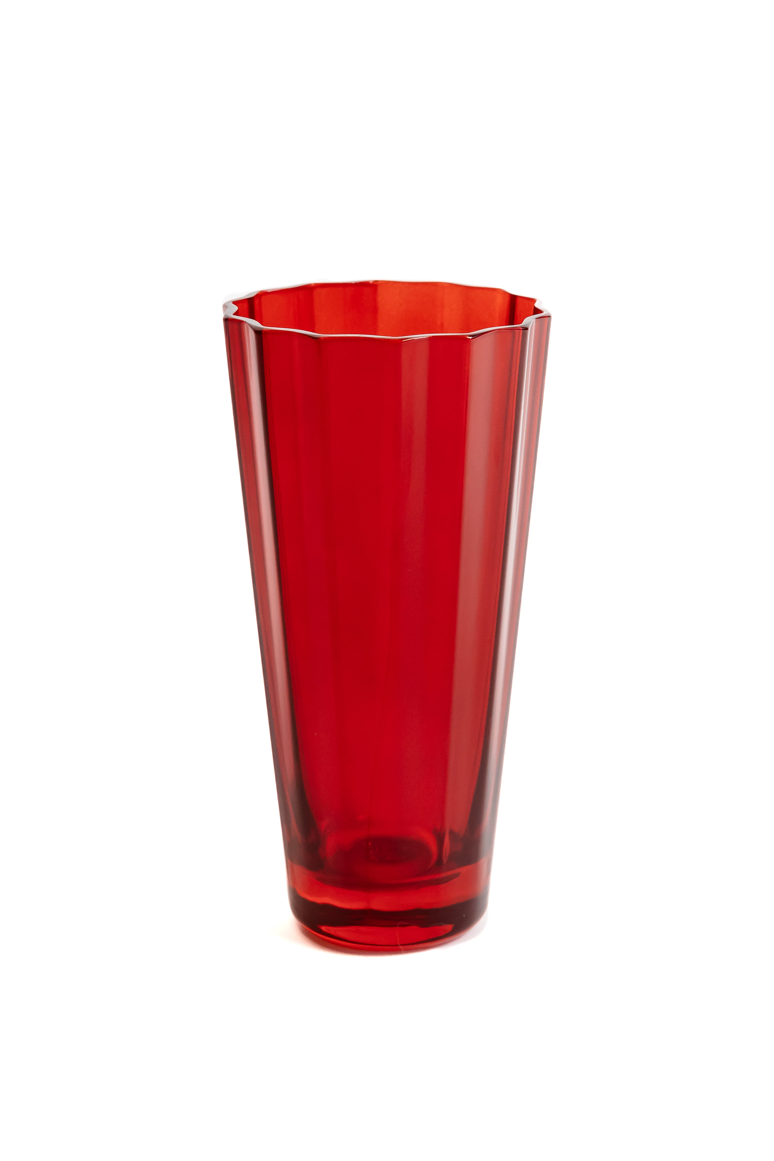Estelle Colored Sunday Highball Glasses Set of 6 - Vibrant Red Cocktail Glasses for Margaritas, Iced Tea & Party Drinks