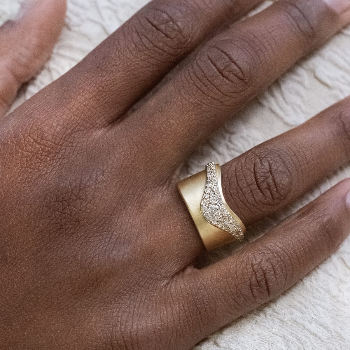 Zenith Pave Diamond Band Ring - 14K White Gold Wedding & Engagement Ring for Women - Perfect for Anniversary, Proposal & Everyday Elegance