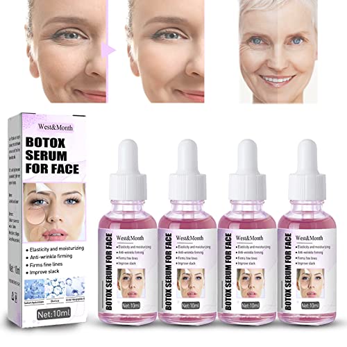 2022 New Anti-Aging Facial Serum with Peptides & Hyaluronic Acid - Wrinkle Firming Cream for All Skin Types, Tightens Loose Skin, Reduces Wrinkles & Revitalizes Cells - Men & Women (4PCS) - Perfect for Night Routine & Daily Skincare Regimen