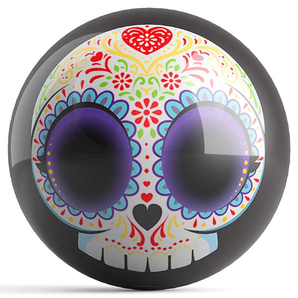 Brandon Starr Black Sugar Skull Bowling Ball - Premium Performance for Competitive Bowlers | Perfect for League Play, Tournaments & Practice Sessions