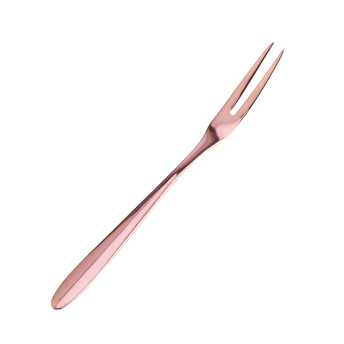 Premium Stainless Steel Dessert Forks - 2-Tine Long Handle Fruit Forks for Cake, Steak, BBQ & Parties (Rose Gold) - Elegant Tableware for Weddings, Picnics & Fine Dining