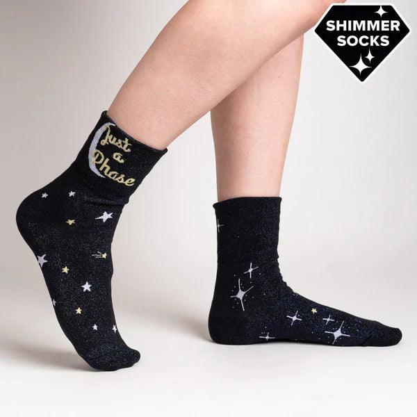 Fun & Colorful Sock It To Me Turn Cuff Crew Socks - Just A Phase Design - Perfect for Casual Wear, Gifts & Everyday Comfort