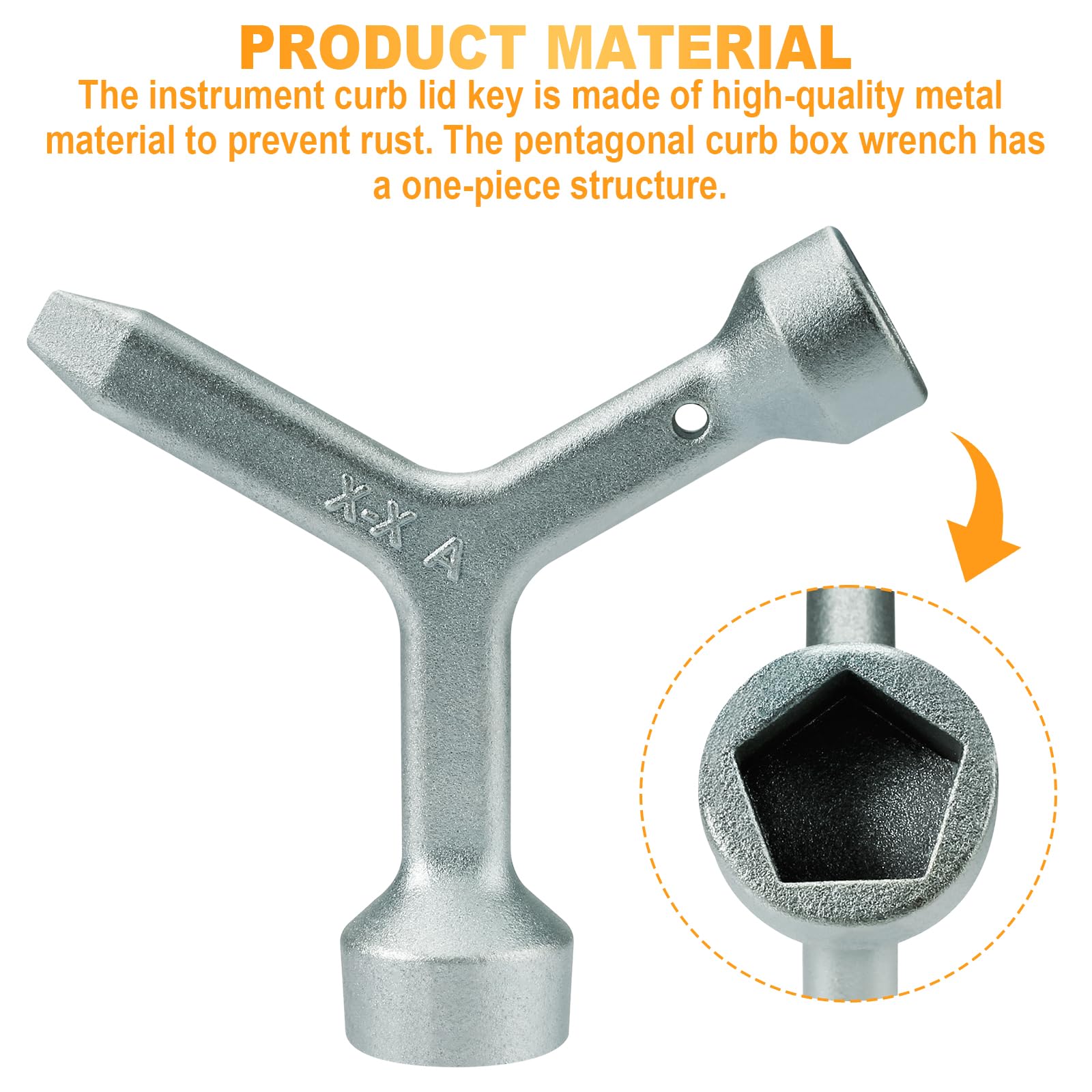 MKF2 Meter Curb Box Key - Heavy Duty Triangle Wrench for Water & Electric Meter Box Lids, Utility Pit Covers & Curb Box Access - Perfect for Plumbers, Utility Workers & DIY Home Repairs