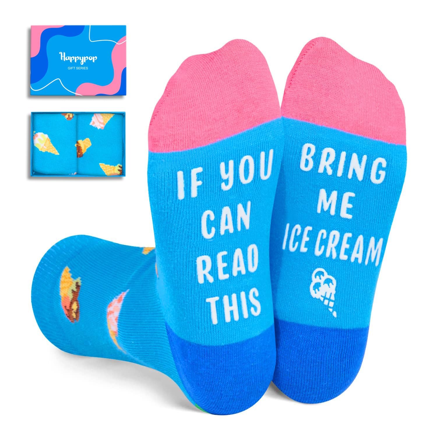 Funny Novelty Socks for Kids - Crazy Pickle Ice Cream Design Silly Socks for Boys & Girls | Perfect Gift for Birthdays, Christmas & Crazy Sock Day