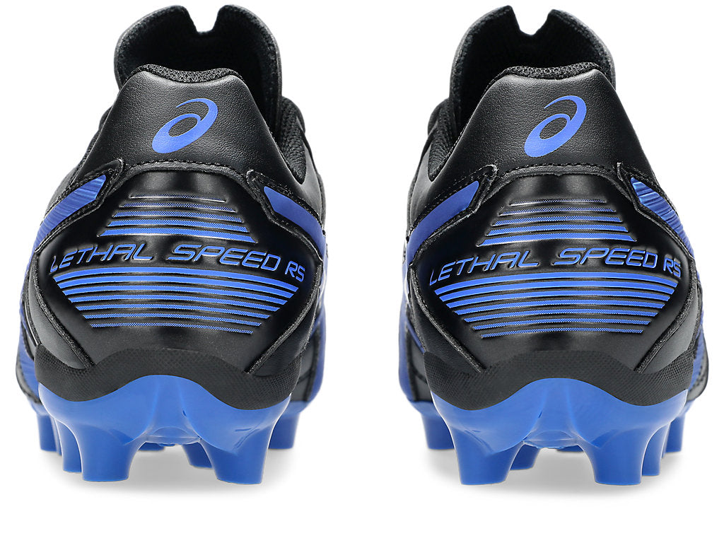 ASICS Men's Lethal RS 2 Speed Football Cleats - Black/Blue - Lightweight Soccer Shoes for Artificial Turf & Firm Ground - Perfect for Training & Matches