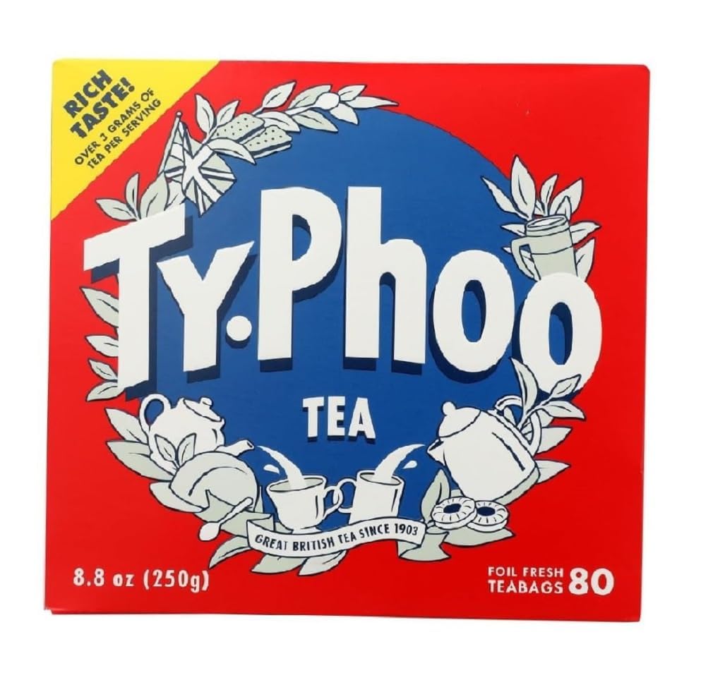 Typhoo Tea Box - 80 Premium Tea Bags (250g) | Black Tea for Breakfast, Afternoon Tea & Relaxation | Perfect for Home, Office & Gifting