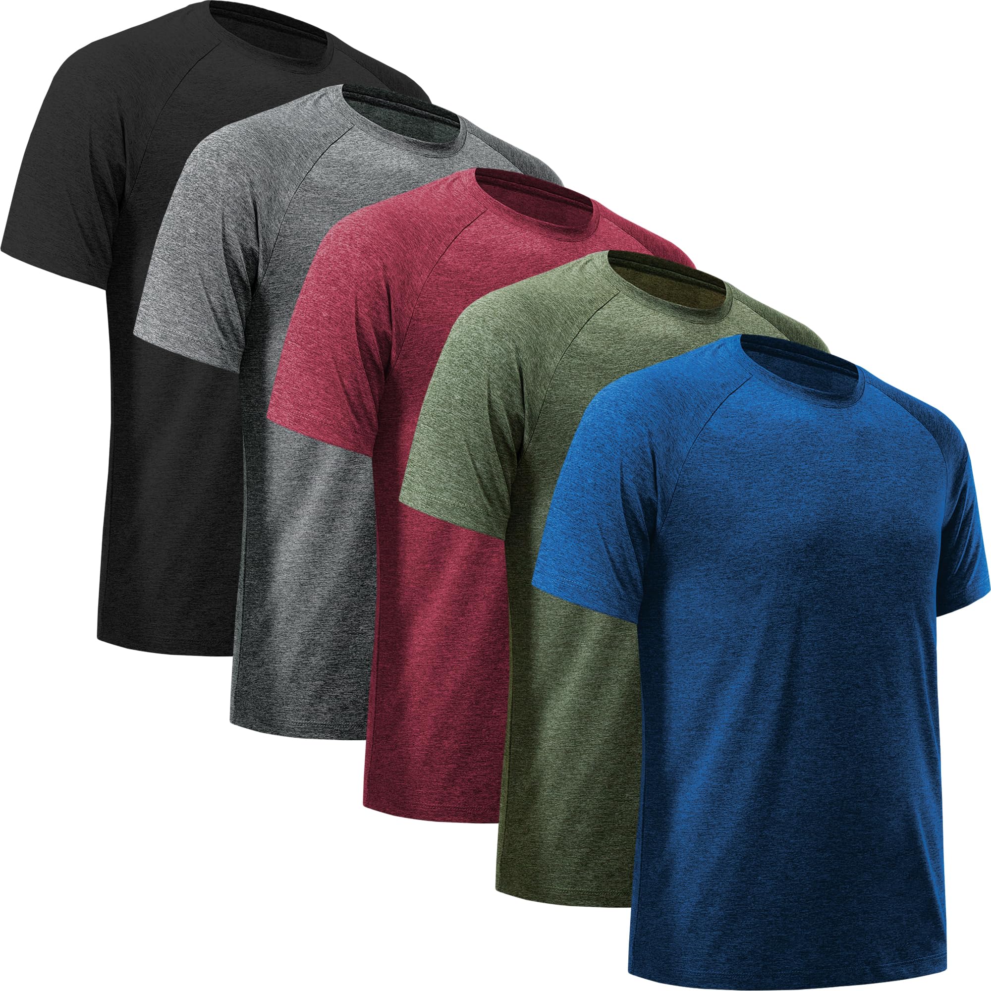 BVNSOZ Men's Workout Shirts - Moisture Wicking Quick Dry Athletic T-Shirts for Gym, Running & Training - Breathable Activewear for Men