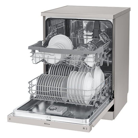 LG XD5B14PS QuadWash Dishwasher - 24 Inch Built-In Smart Wi-Fi Enabled with 4 Spray Arms & TrueSteam Technology for Large Families | Perfect for Kitchens with Heavy-Duty Cleaning Needs