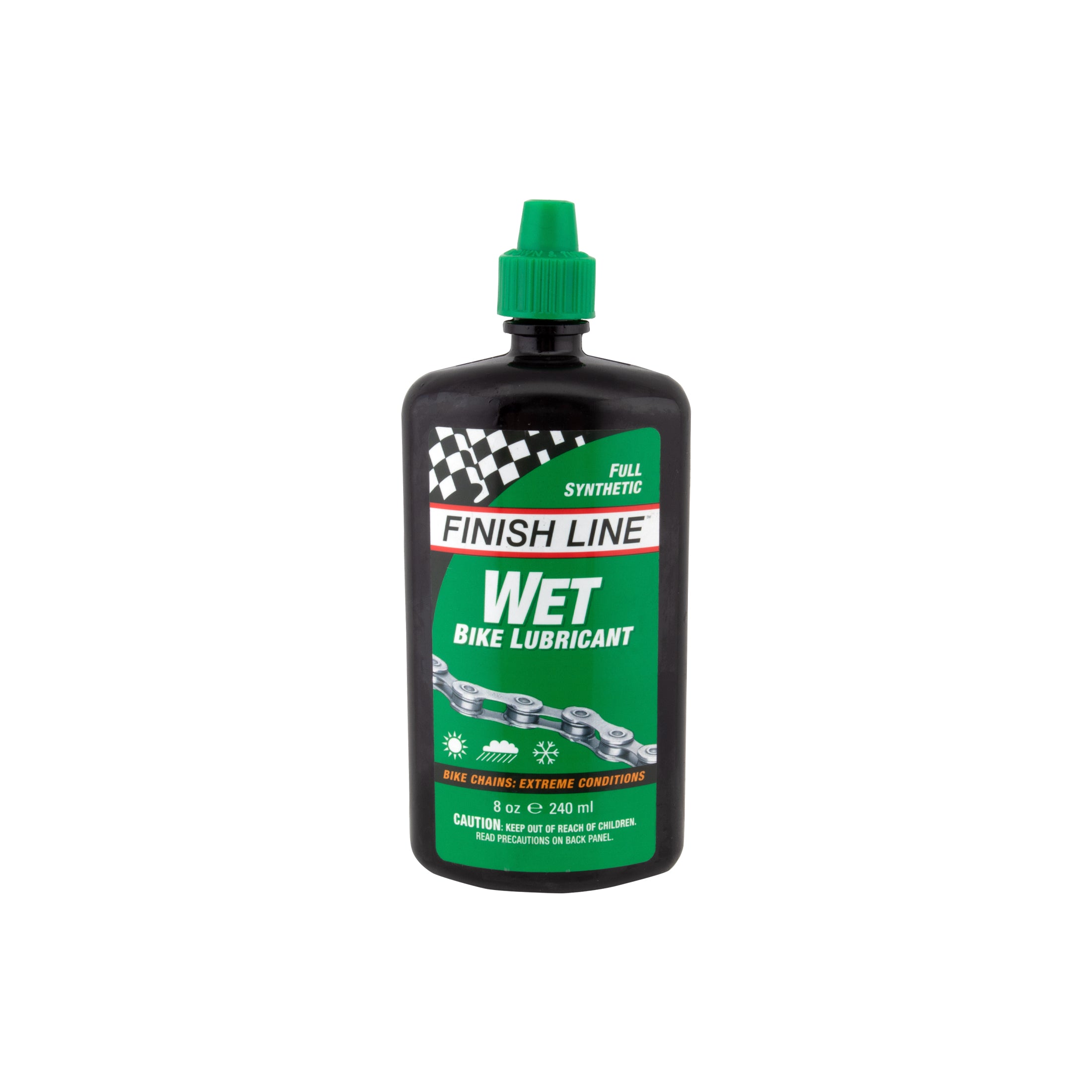 Finish Line Wet Chain Lube - Premium Bicycle Chain Lubricant for All Weather Conditions | Ideal for Mountain Bikes, Road Bikes & Commuting in Rainy or Wet Environments