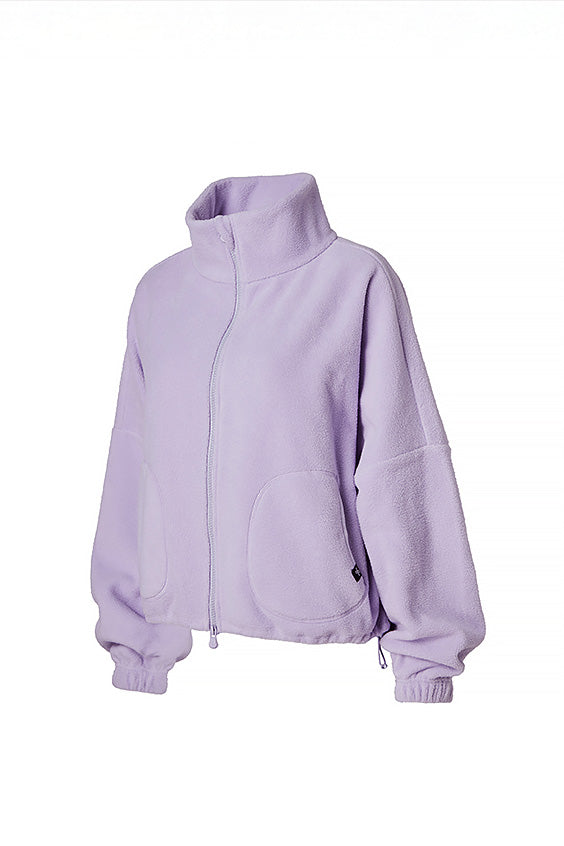 Soft Fleece High Neck Zip Up Jacket for Women - Warm Winter Pullover for Outdoor Activities & Casual Wear