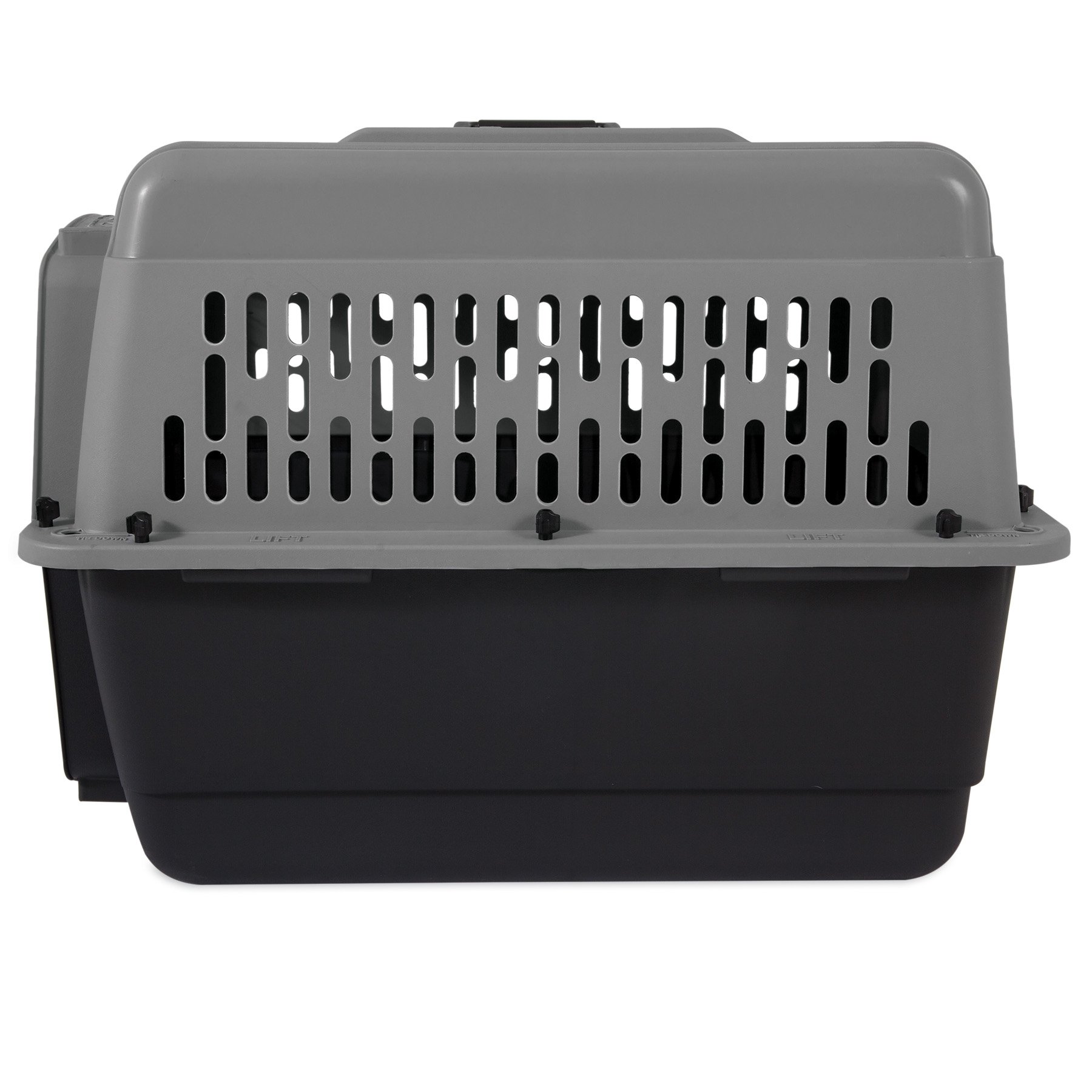 Petmate ASPEN PET Medium Breeds Cat, Chicken & Dog Kennel - Durable Travel Carrier for Small Animals - Dark Gray/Black - Made in USA - Perfect for Vet Visits, Air Travel & Home Comfort