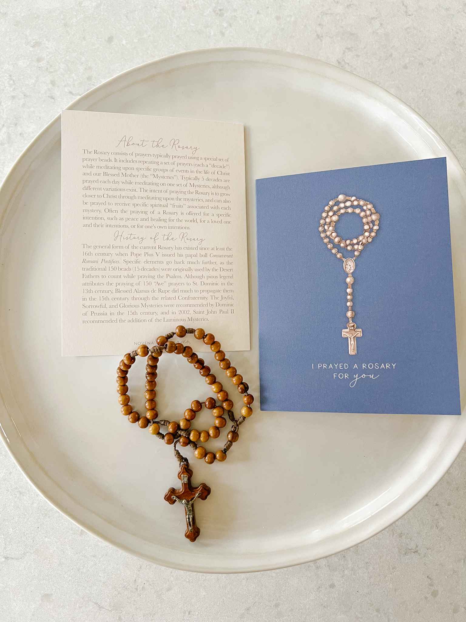 I Prayed a Rosary for You Greeting Cards - Set of 4 Religious Catholic Prayer Cards for Encouragement, Sympathy & Spiritual Support - Perfect for Prayer Groups, Church Events & Thoughtful Gifts